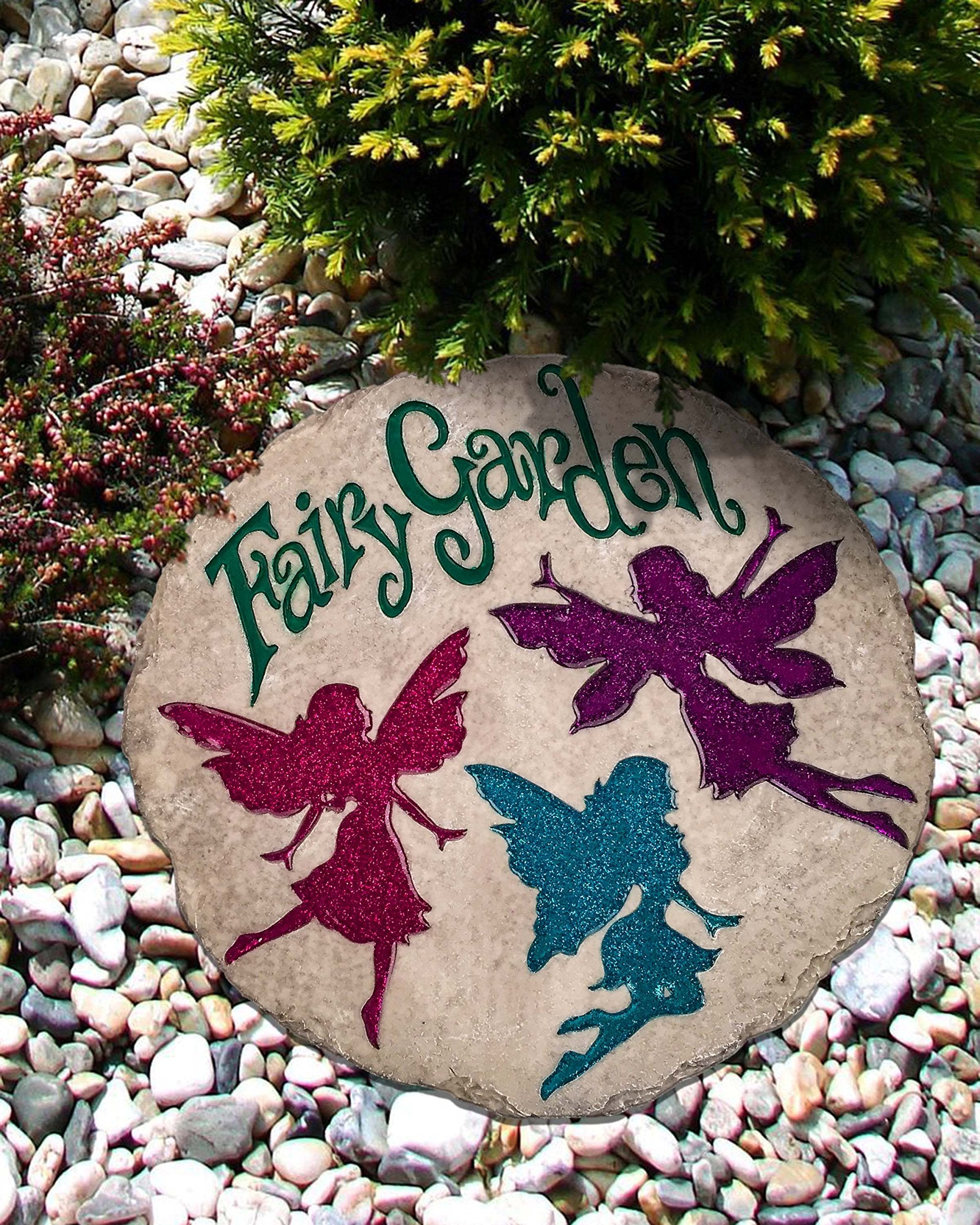 Spoontiques - Garden Décor - Bronze Angel Stepping Stone - Decorative Stone for Garden