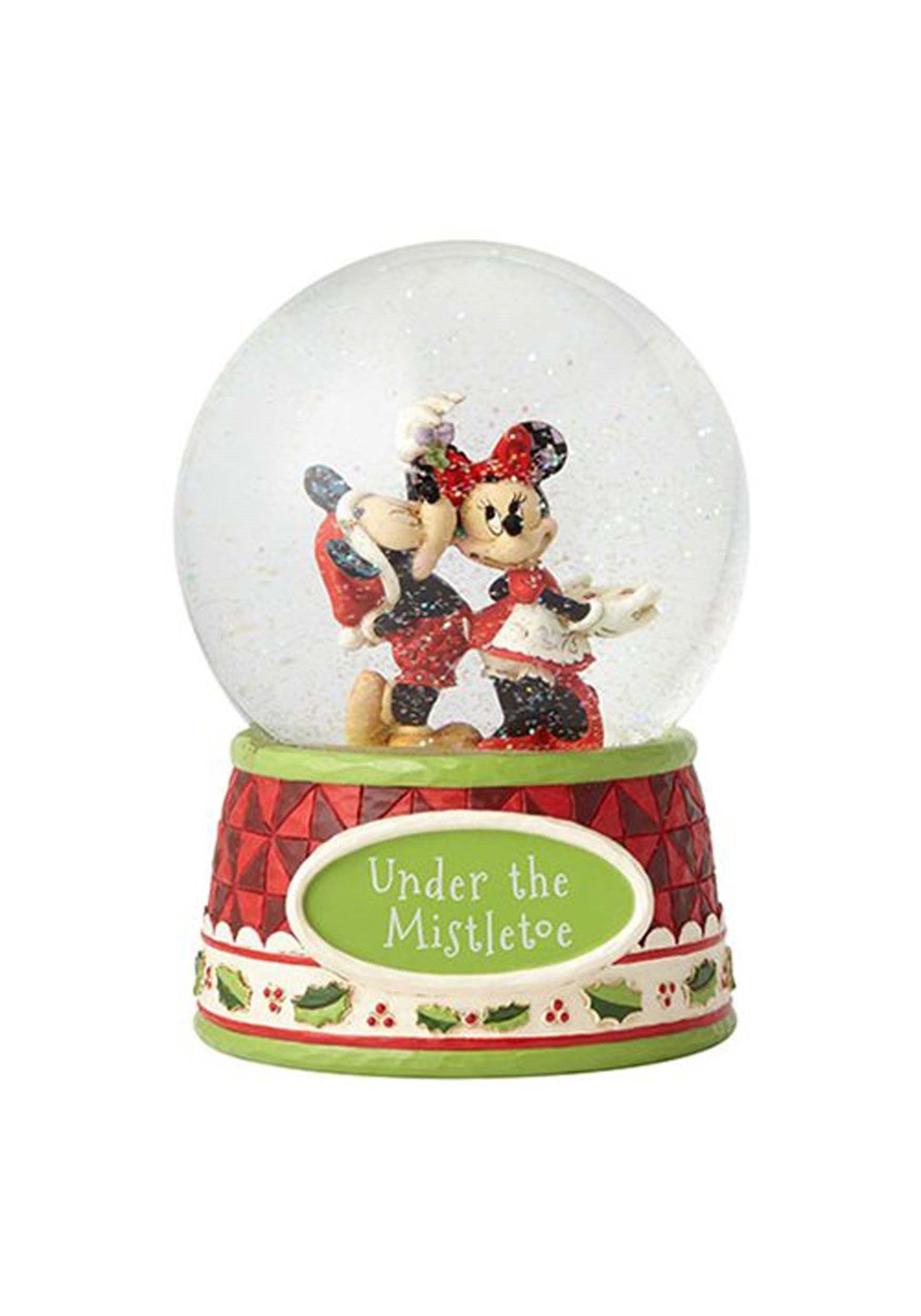 Enesco Disney Traditions Mickey and Minnie Mouse Under the Mistletoe, Multicolor