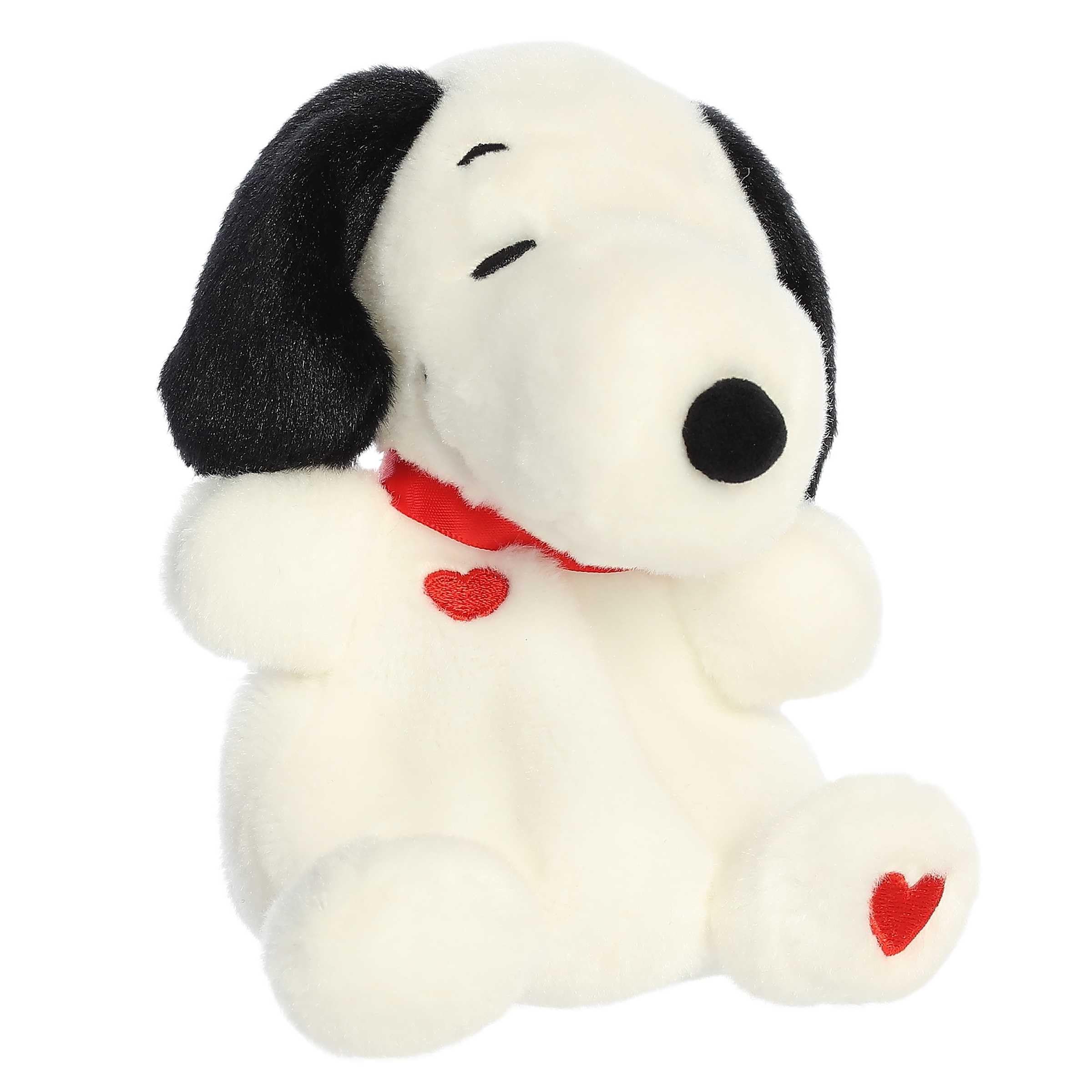 Aurora® Timeless Peanuts® Palm Pals™ Snoopy Hearts Stuffed Animal - Classic Characters - Lasting Memories - White 5 Inches