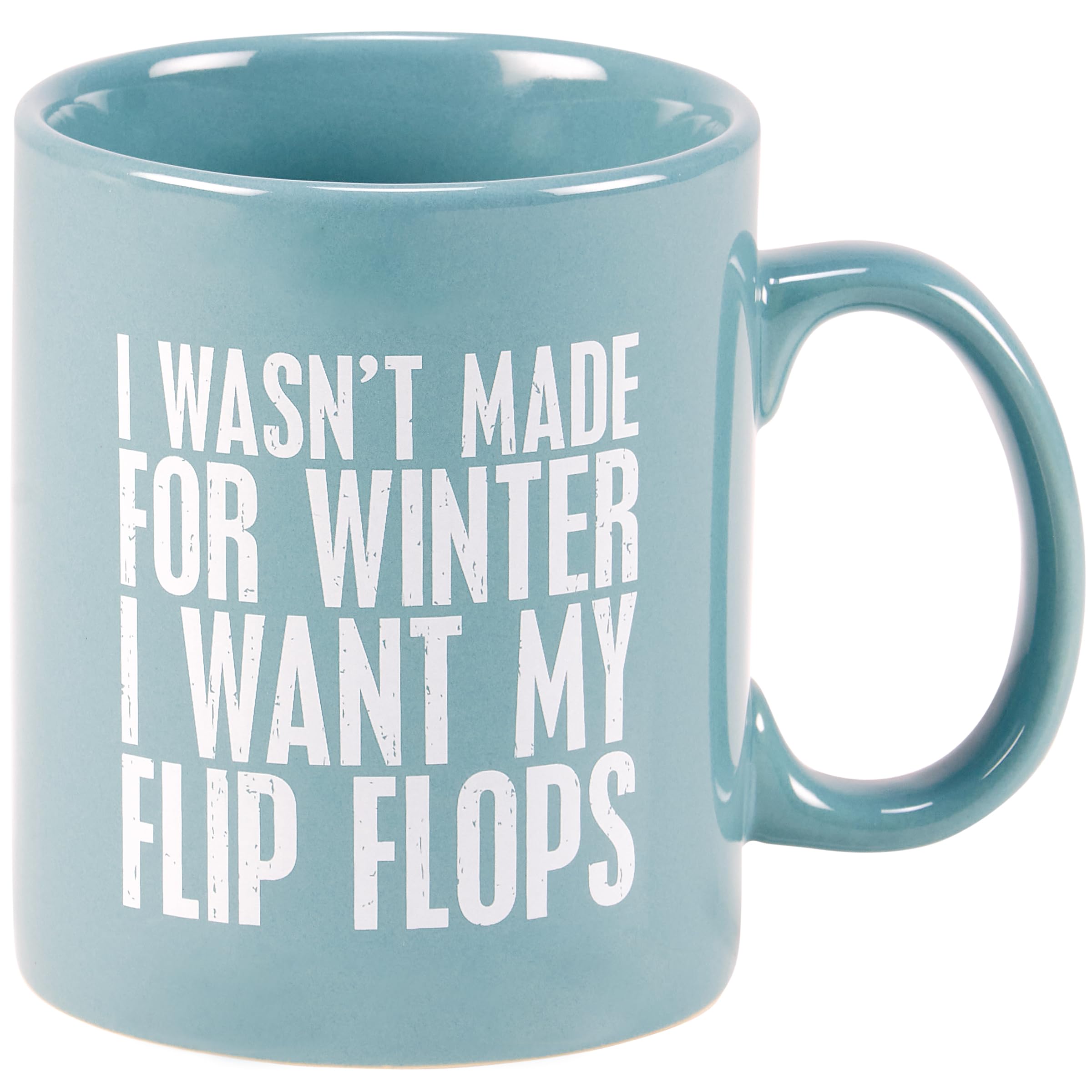 Primitives by Kathy I Wasn't Made For Winter Mug, Ocean Blue