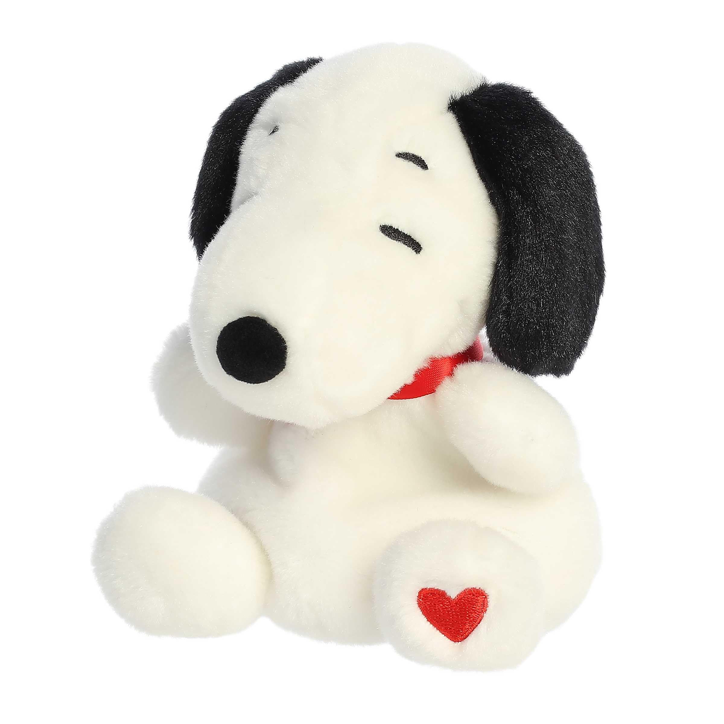 Aurora® Timeless Peanuts® Palm Pals™ Snoopy Hearts Stuffed Animal - Classic Characters - Lasting Memories - White 5 Inches