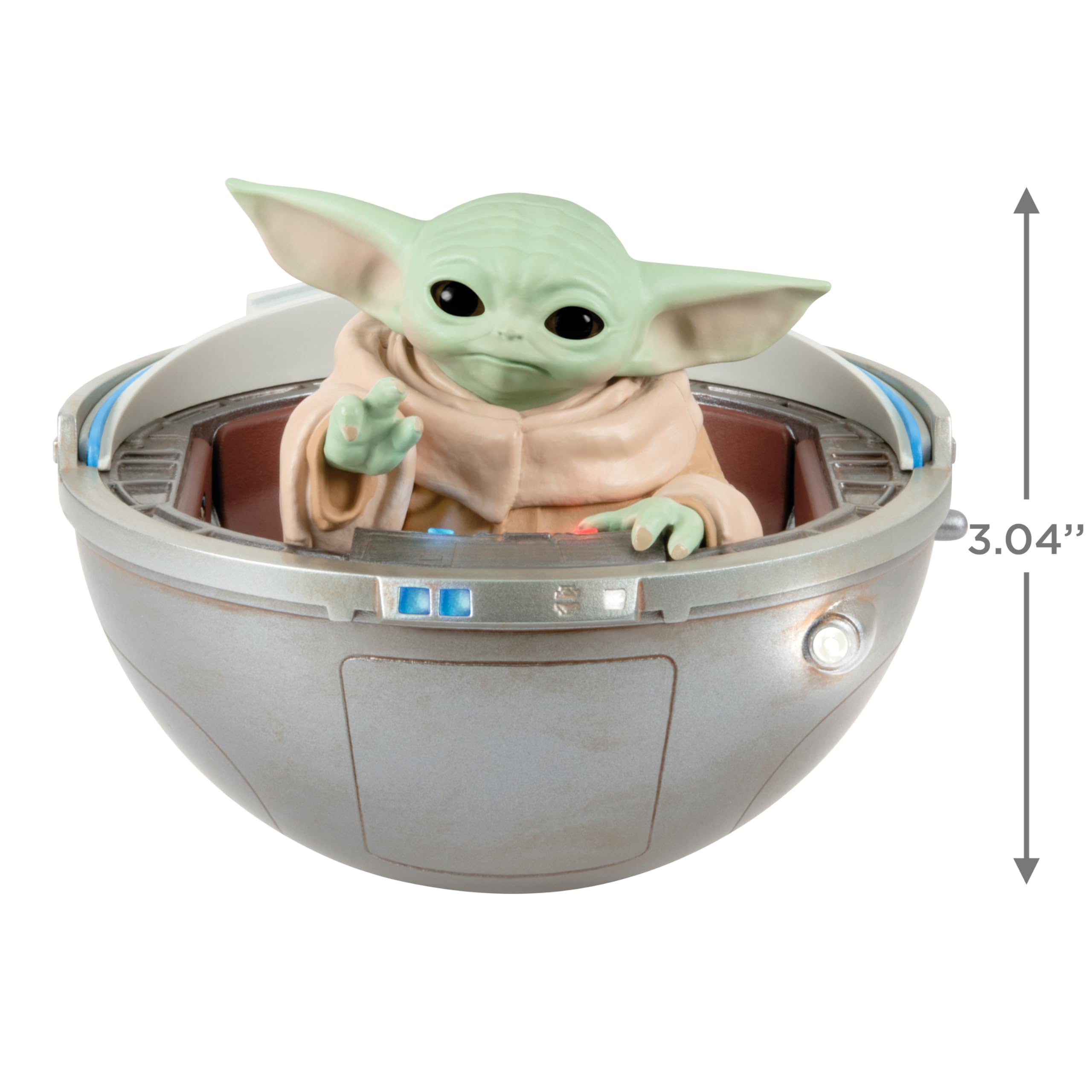 Hallmark Keepsake Christmas Ornament 2024, Star Wars: The Mandalorian Grogu in Hovering Pram With Light, Sound and Motion, Gifts for Star Wars Fans