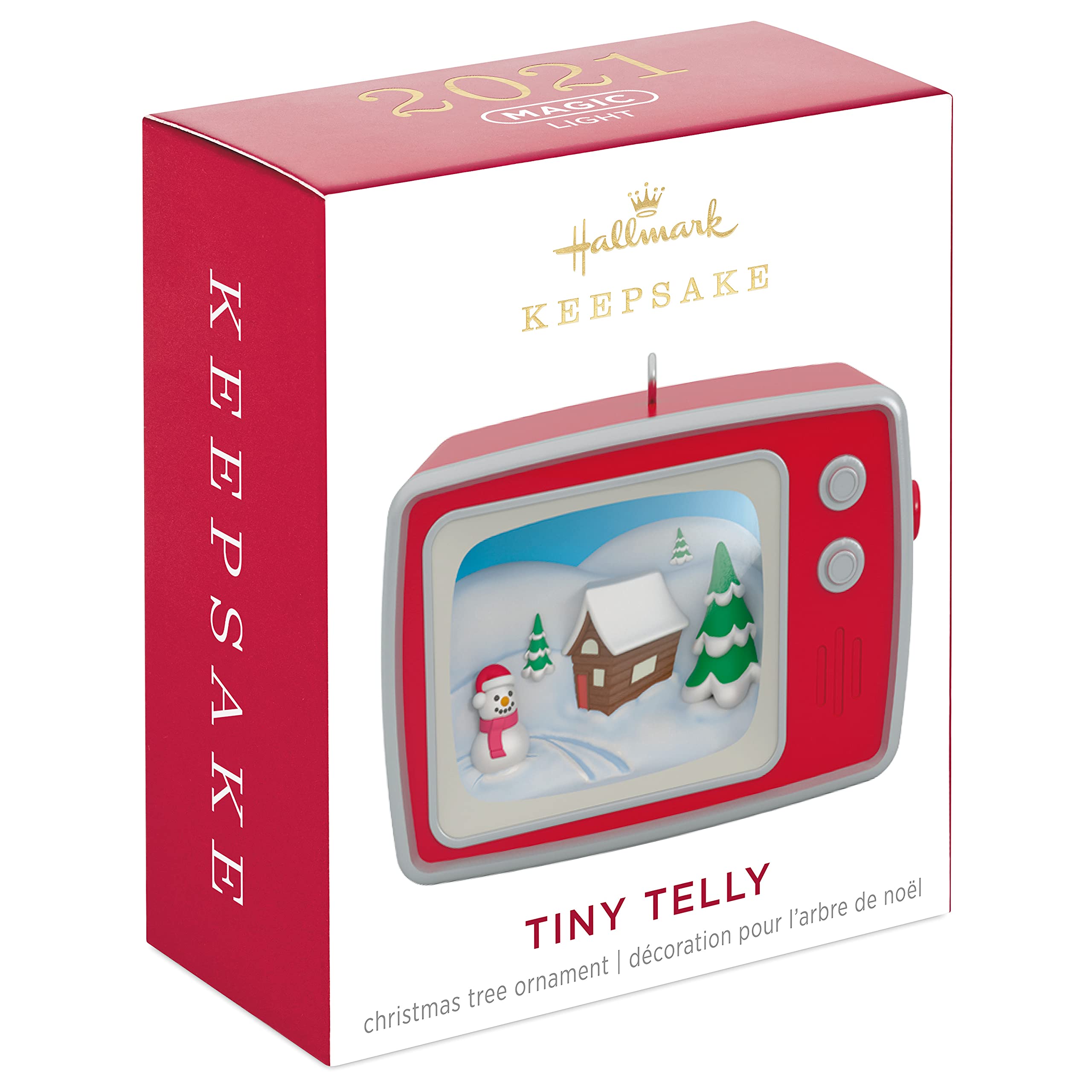 Hallmark Keepsake 1" Miniature Christmas Ornament 2021, Mini Tiny Telly, Light