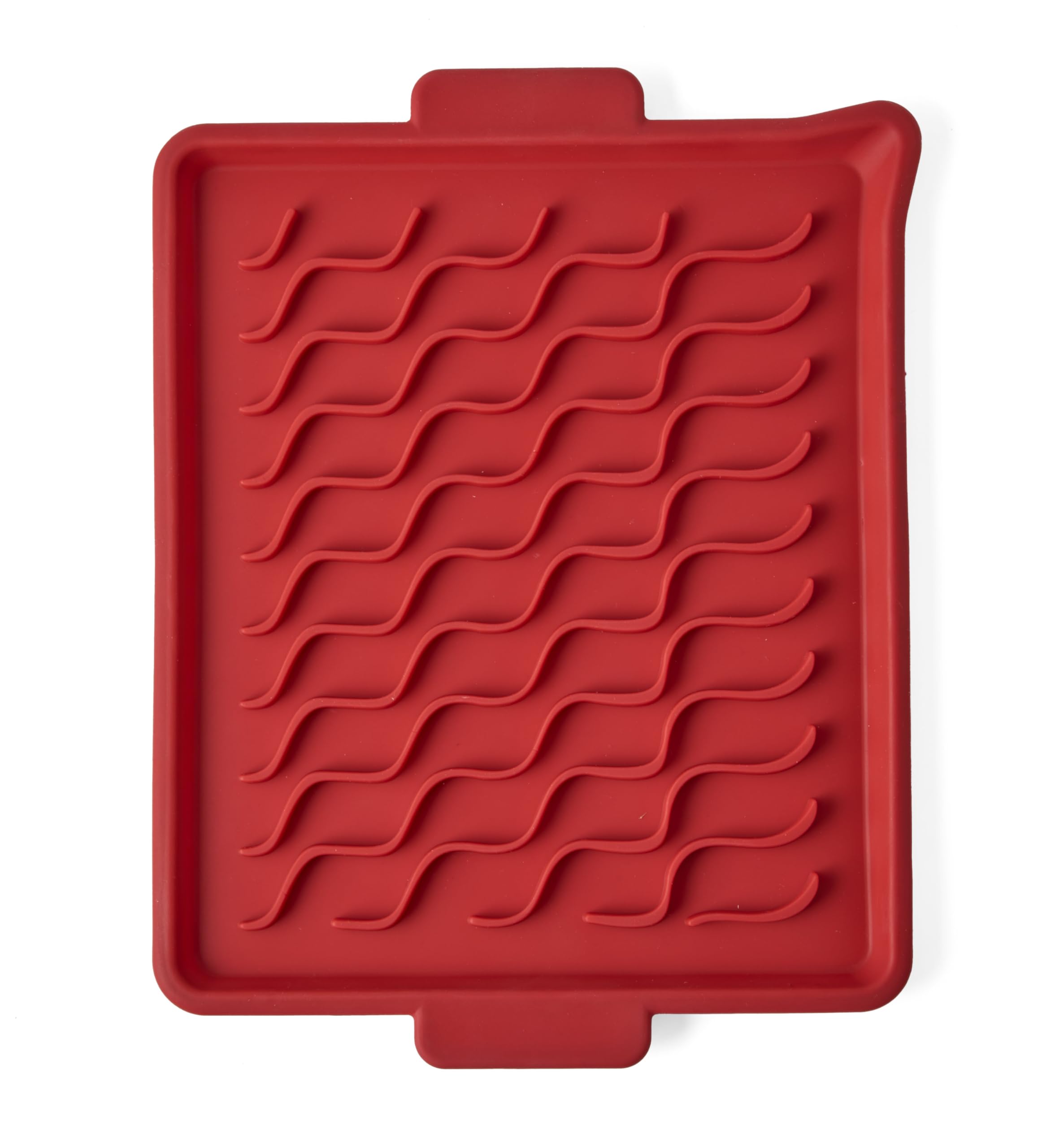 Talisman Designs Silicone Microwave Bacon Tray | Family Friendly Kitchen Tools | 9.5 x 12.75 inches | Red