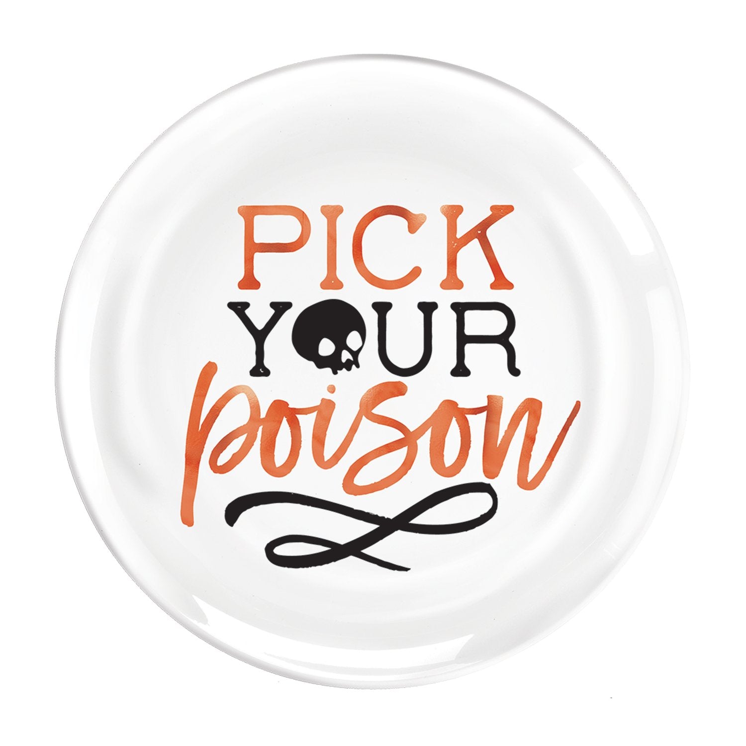 Metallic Pick Your Poison Plastic Dessert Plates 7 1/2"