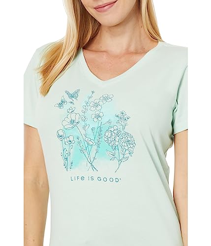 XL Life is Good Pen and Ink Flowers Short Sleeve Crusher™ T-Shirt