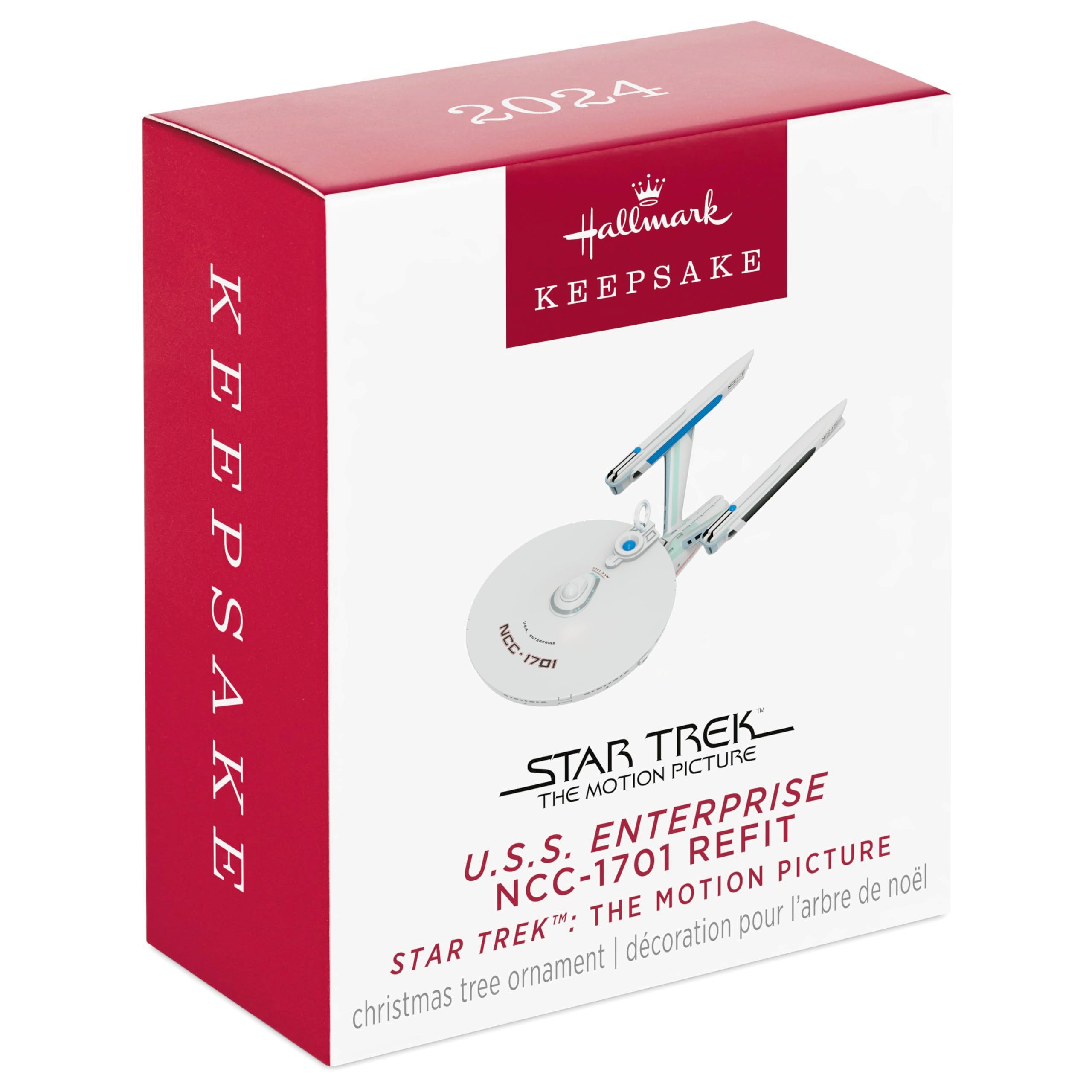 Hallmark Keepsake 0.4" Mini Christmas Ornament 2024, Star Trek: The Motion Picture U.S.S. Enterprise NCC-1701 Refit, Gifts for Trekkies