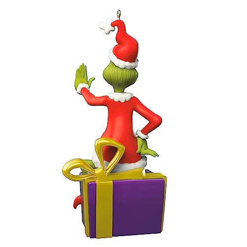 Hallmark Keepsake Christmas Ornament 2023, Dr. Seuss's How the Grinch Stole Christmas! Grinch Peekbuster Ornament With Motion-Activated Sound, Gifts for Grinch Fans