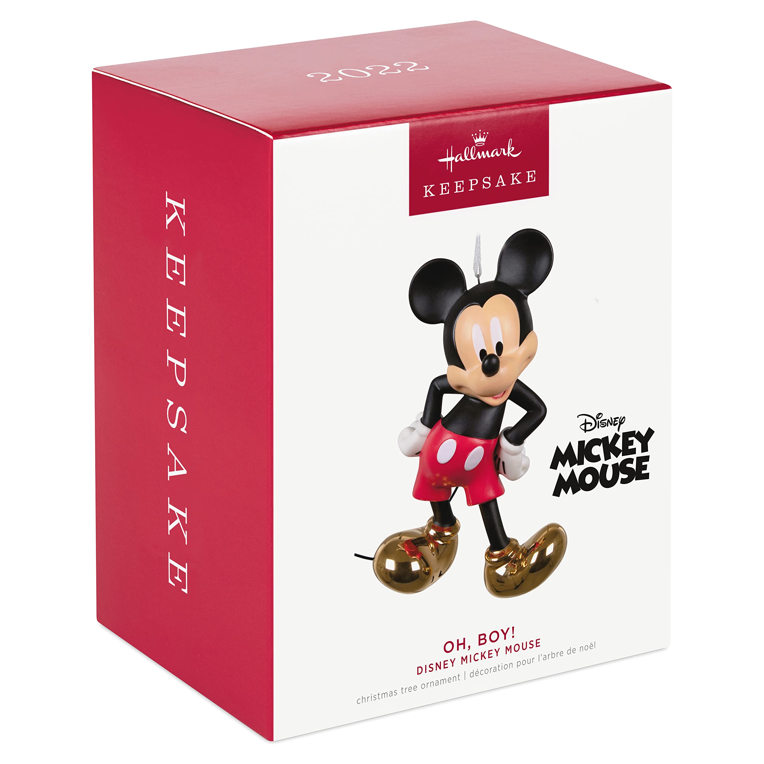 Hallmark Keepsake Christmas Ornament 2022, Disney Mickey Mouse Oh, Boy!, Porcelain