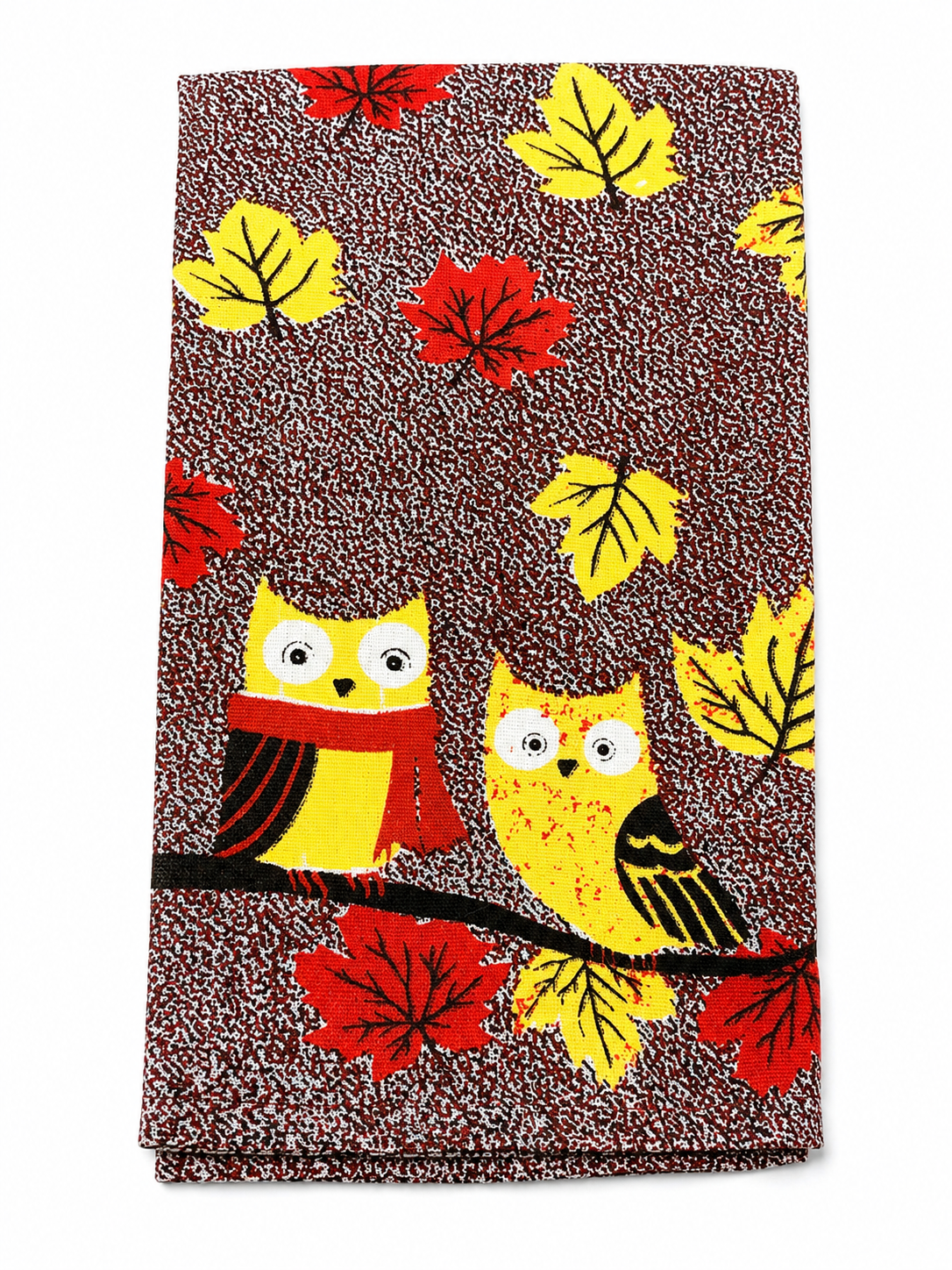 Nidico Autumn Owls & Falling Leaves Kitchen Towel – Seasonal Dish Towel Decor