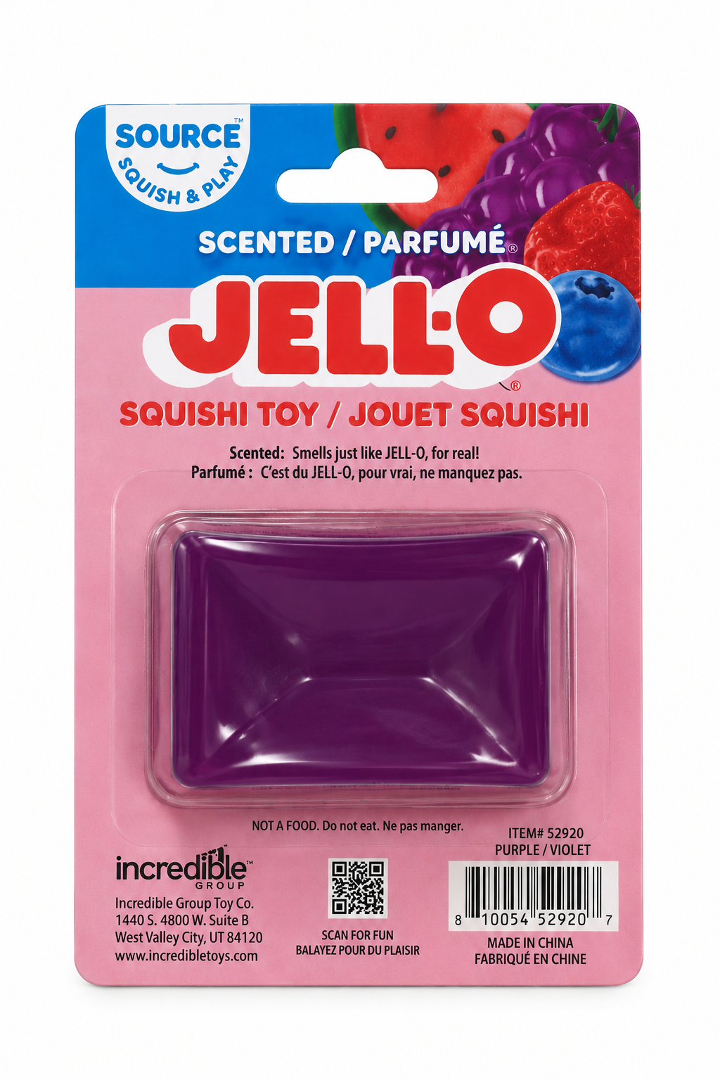 Jell-O Purple Grape Scented Mold Gel Squishy Toy