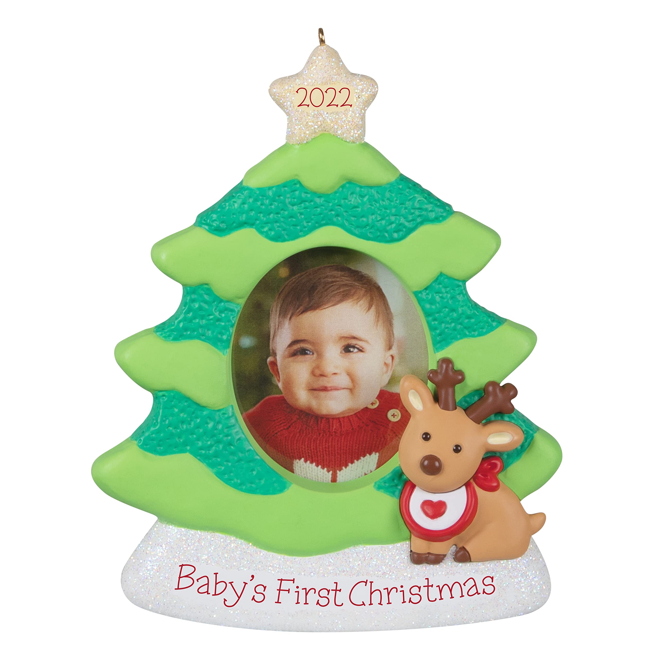 Hallmark Keepsake Christmas Ornament,Plastic, 2022 Year-Dated, Baby's First Christmas Photo Frame