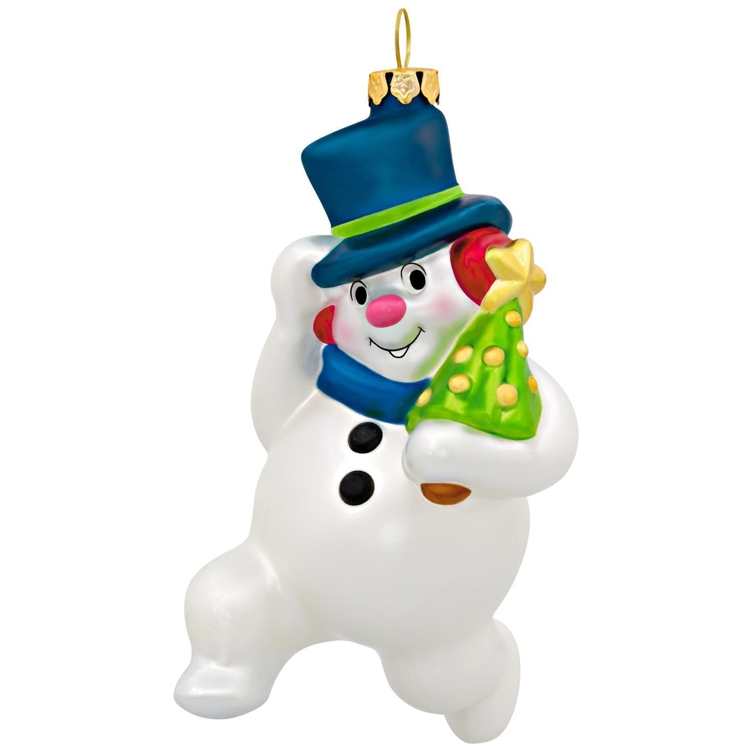 Hallmark Keepsake 2017 Jolly Snowman Premium Blown Glass Christmas Ornament