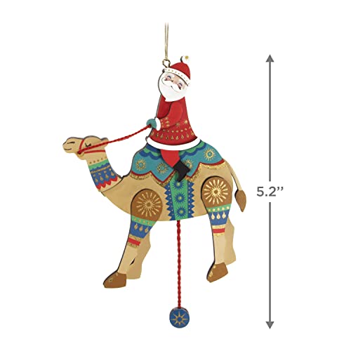 Hallmark Keepsake Christmas Ornament 2023, Pull-String Camel with Santa, Wood Ornament