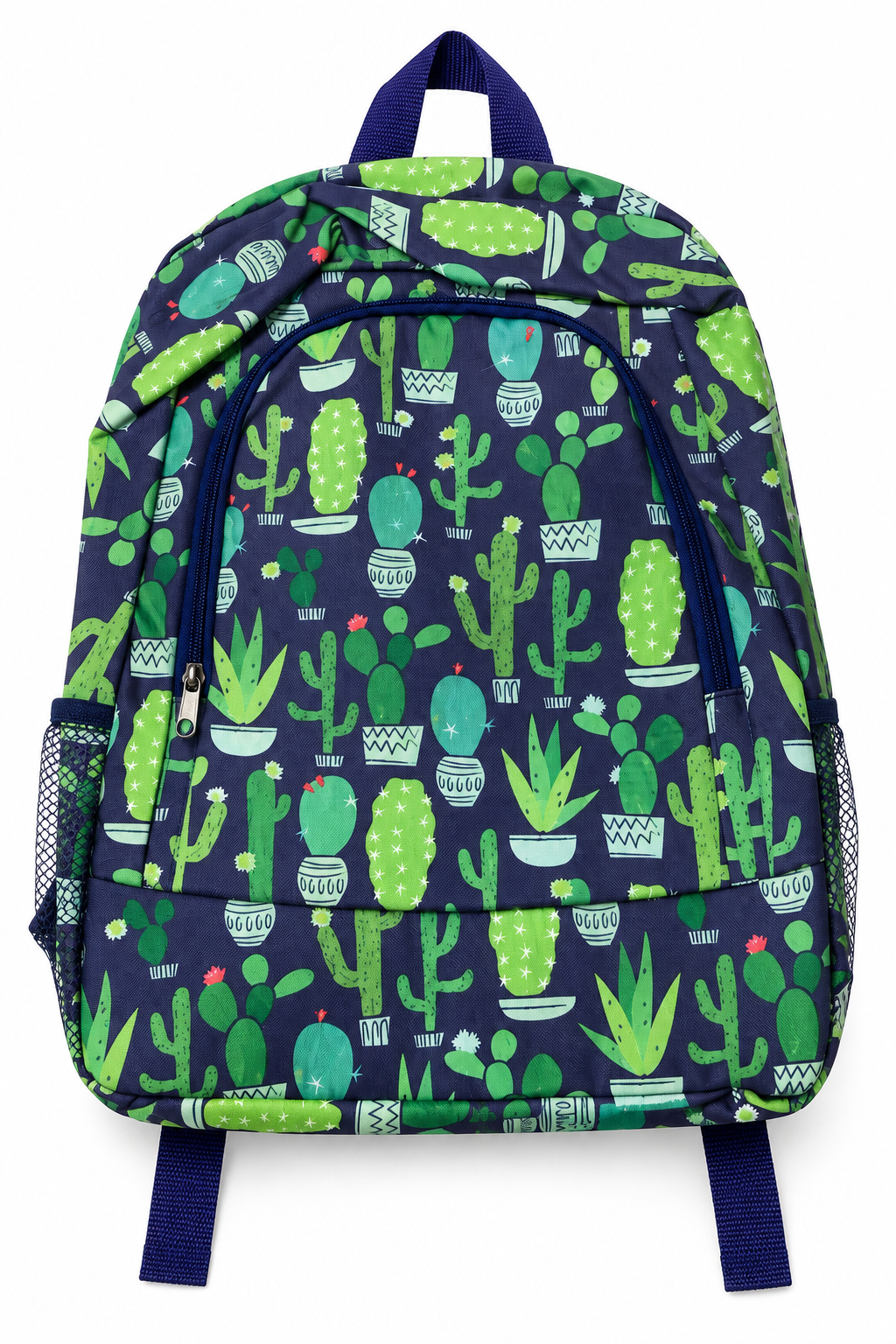 Nidico Cactus Print Canvas Backpack - Purple & Green Succulent School Bag