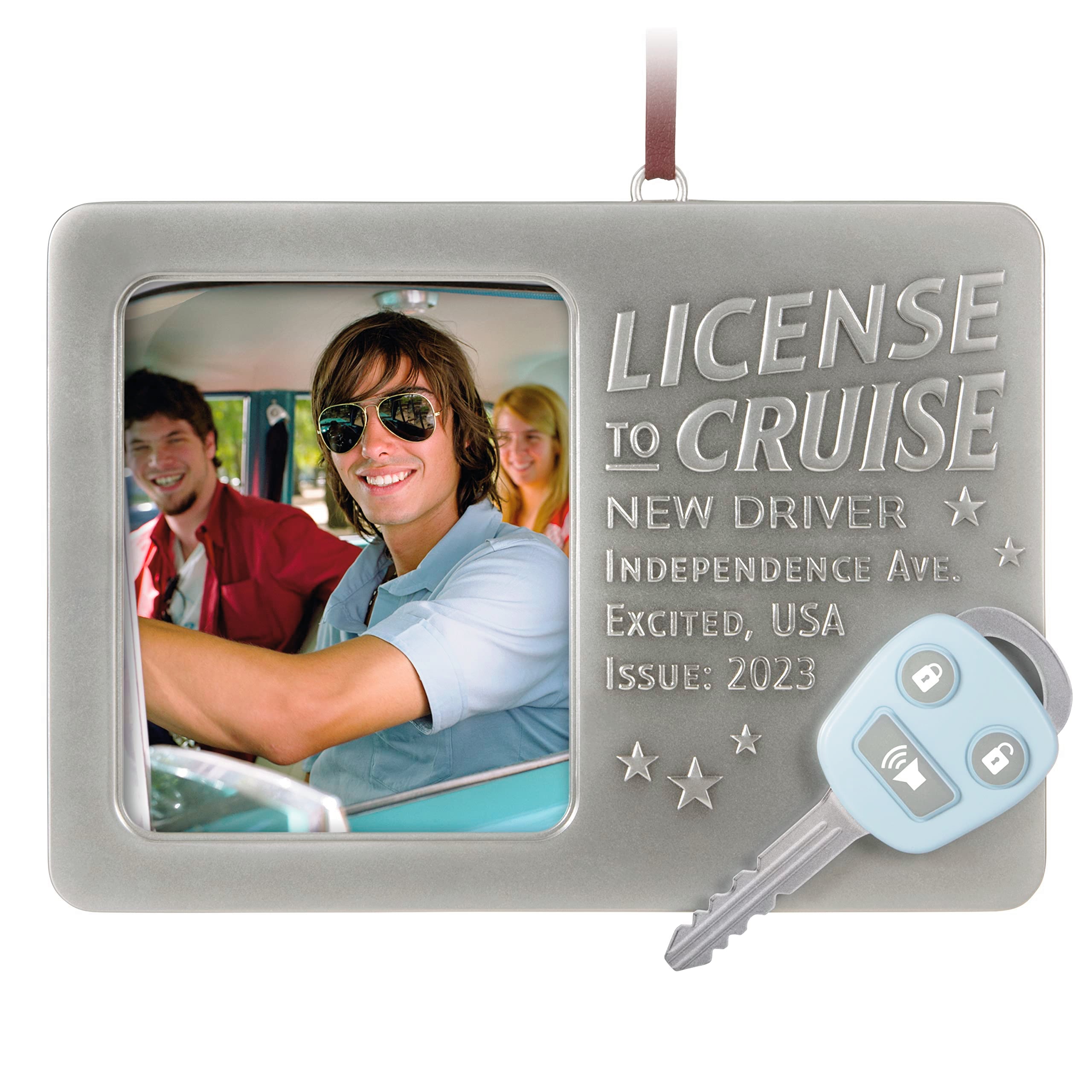 Hallmark Keepsake Christmas Ornament 2023, New Driver Picture Frame, License to Cruise