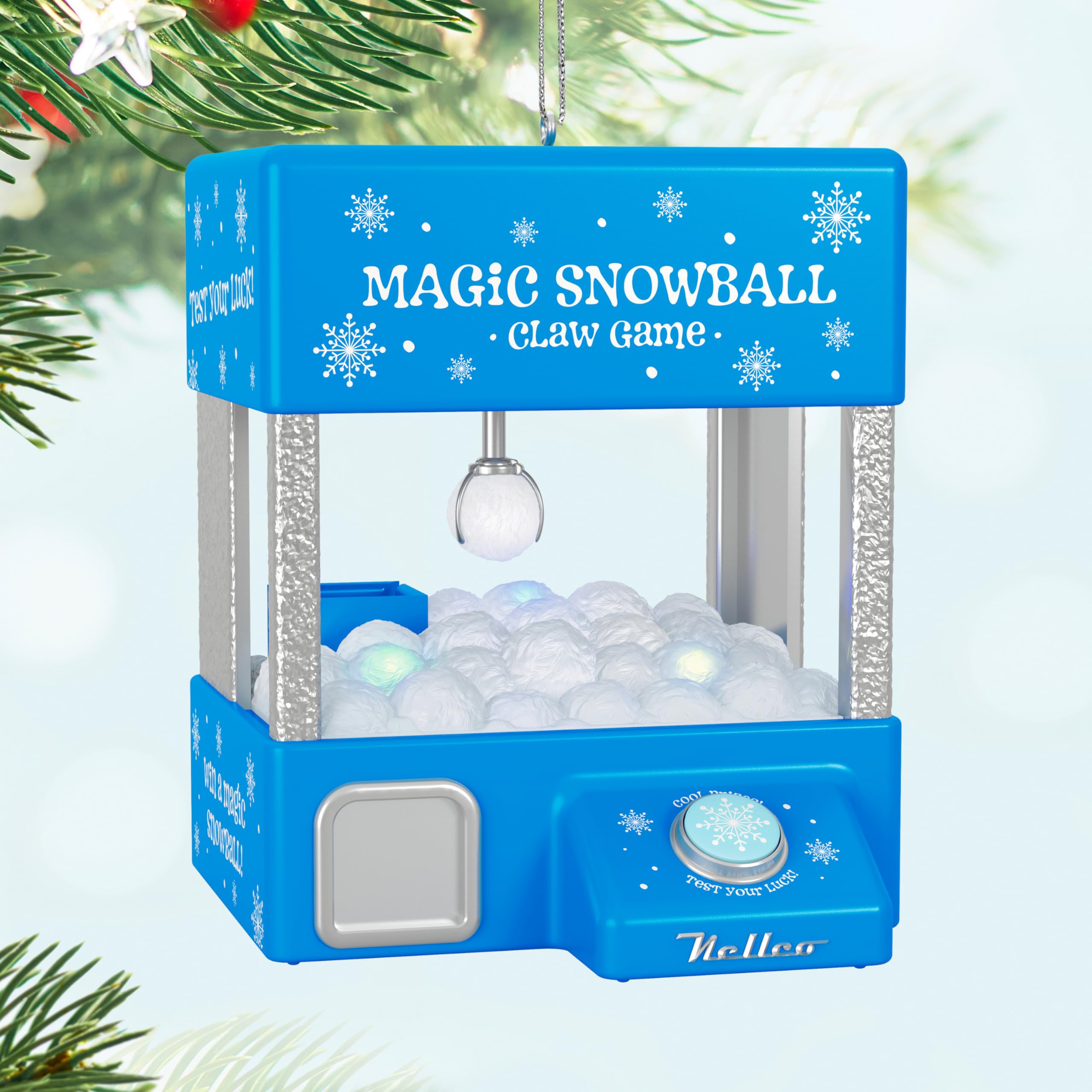 Hallmark Keepsake Christmas Ornament 2024, Magic Snowball Claw Game Musical With Light and Motion, Family Gifts