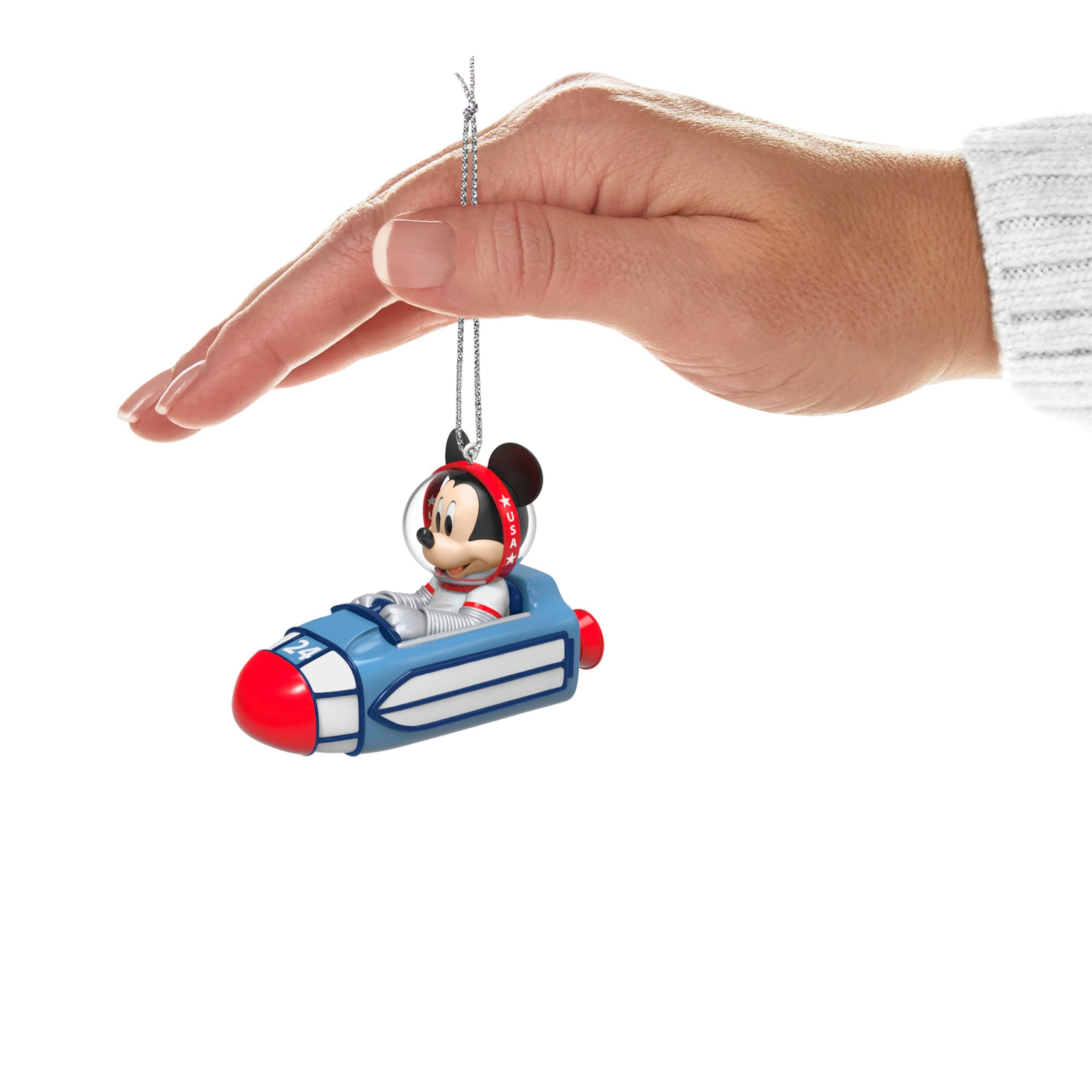 Hallmark Keepsake Mickey Mouse Christmas Ornament 2024, Disney Space Mountain Clear for Launch, Gifts for Disney Fans