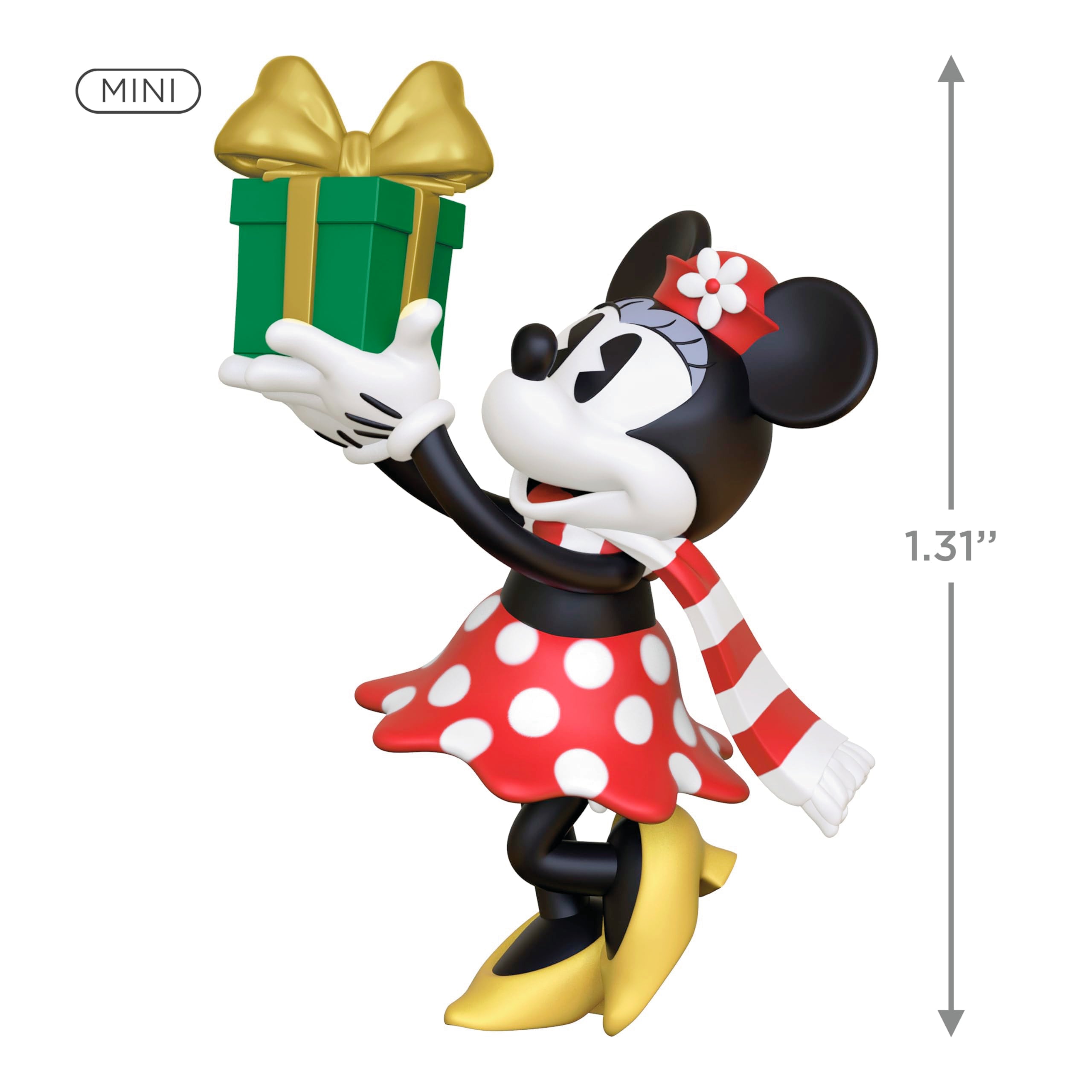Hallmark Keepsake 1.31" Mini Christmas Ornament, Disney Minnie Mouse Minnie's Special Delivery, Gifts for Disney Fans