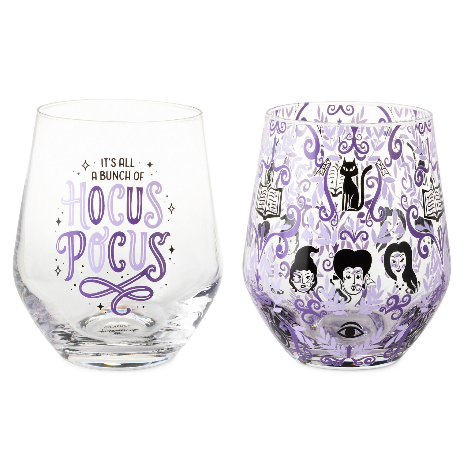 "It's all a Bunch of Hocus Pocus" Disney Hocus Pocus Stemless Glasses Set of Two