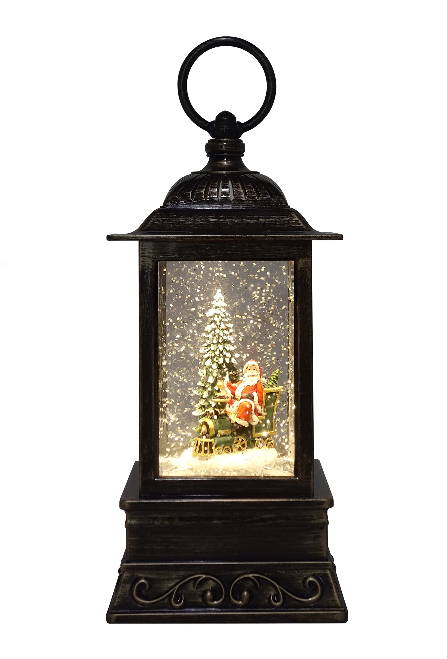 "Santa on the Polar Express" Christmas Is Forever 10.5" Water Globe Lantern