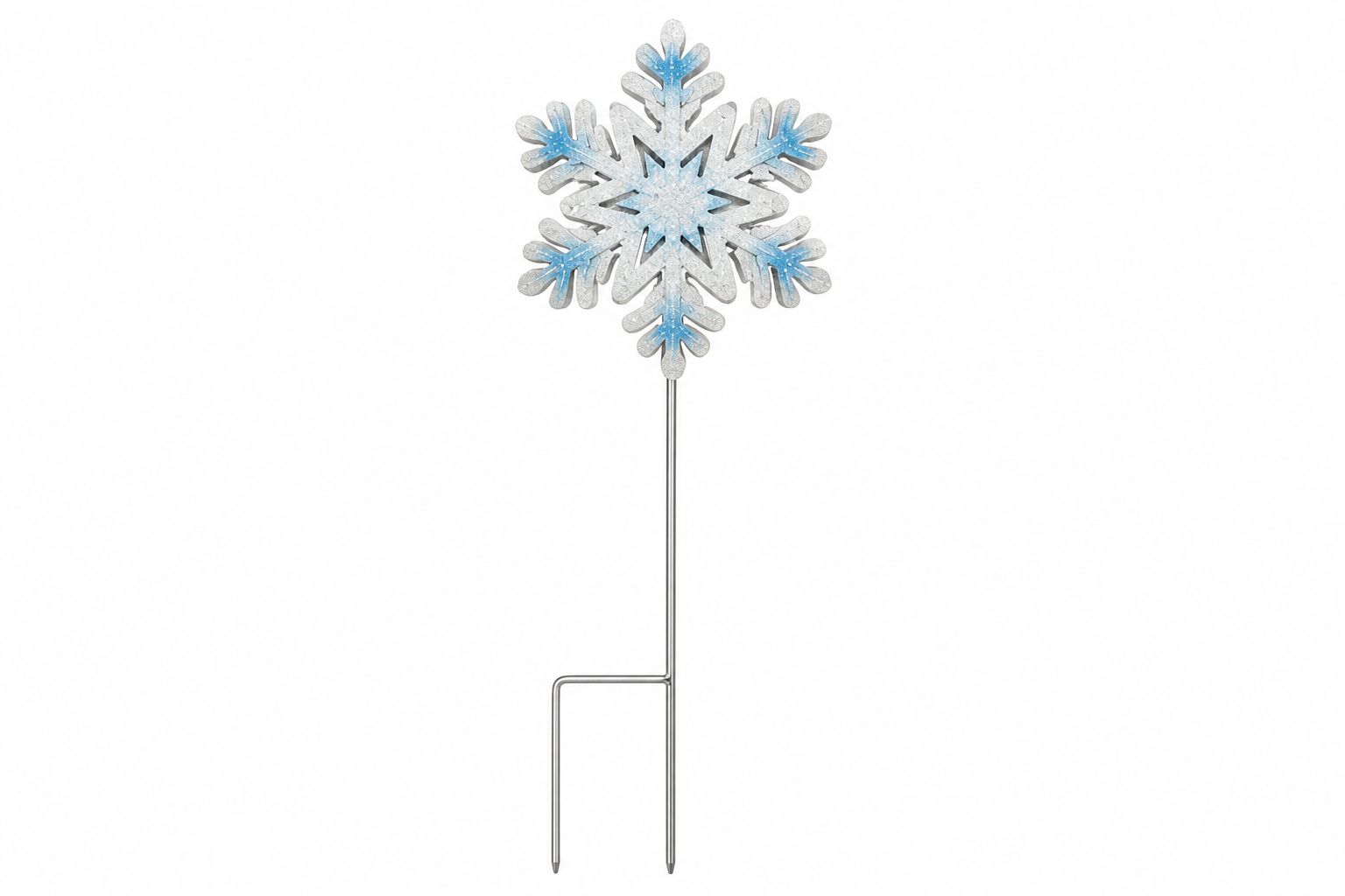 Transpac Small Metal Snowflake Double-Sided Garden / Planter Stake