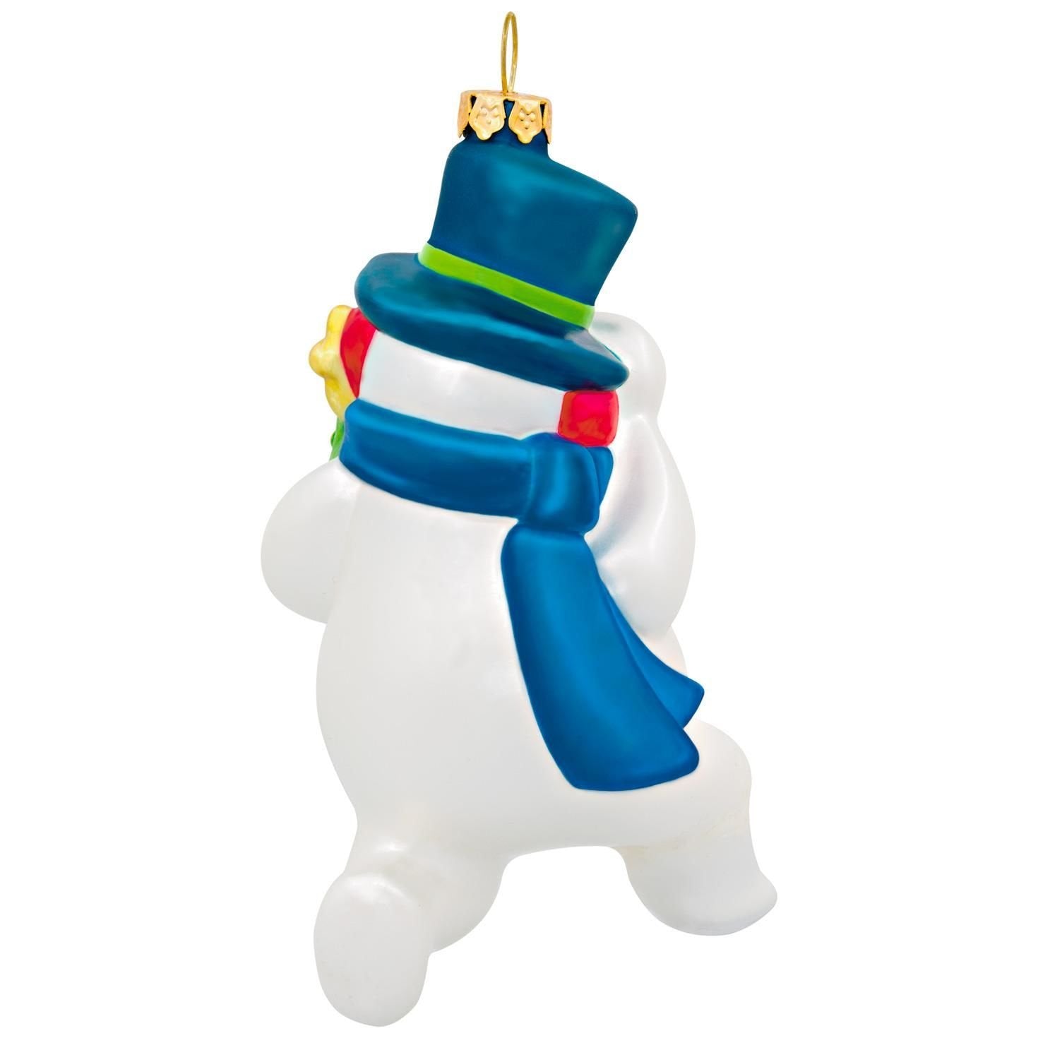 Hallmark Keepsake 2017 Jolly Snowman Premium Blown Glass Christmas Ornament