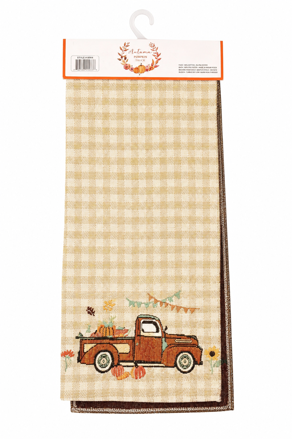 Nidico Fall Pumpkin Truck Decorative Table Runner
