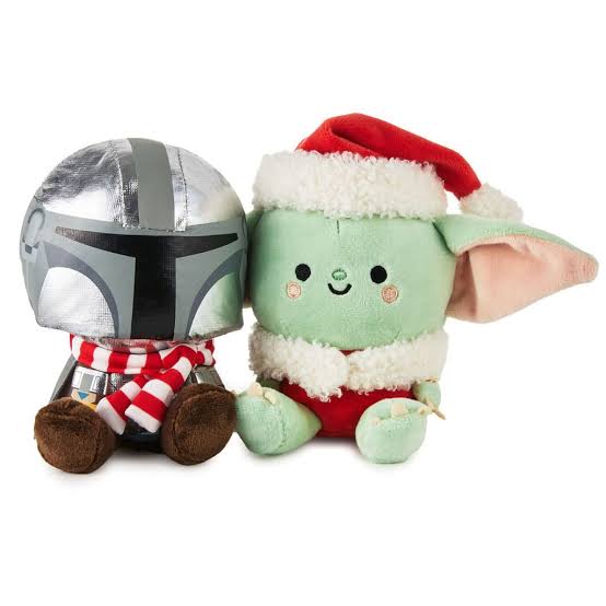 Star Wars The Mandalorian & Santa Grogu Baby Yoda Holiday Plush Pair Set Hallmark