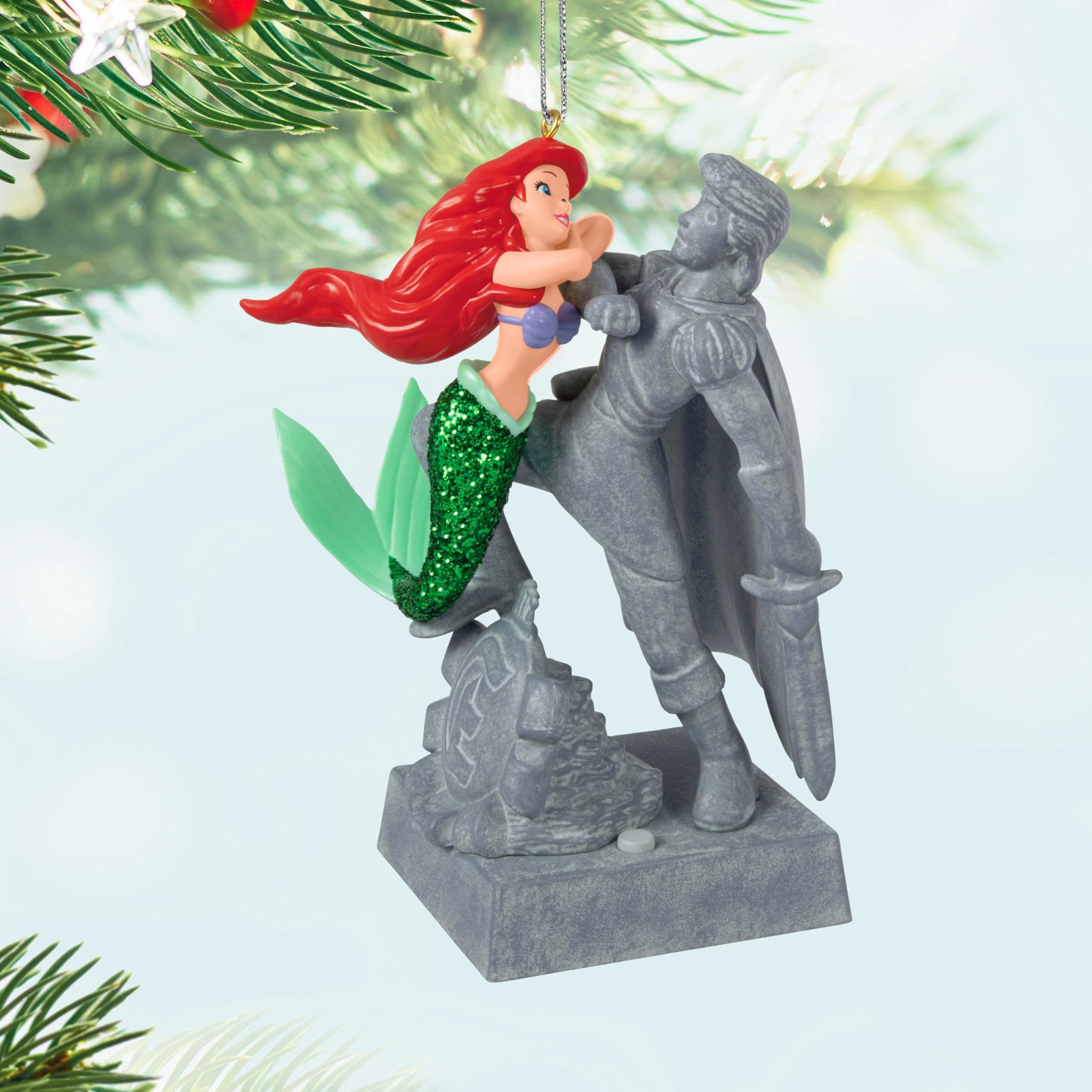 Hallmark Keepsake Christmas Ornament 2025, Disney The Little Mermaid Ariel and The Prince with Sound, Gifts for Disney Fans