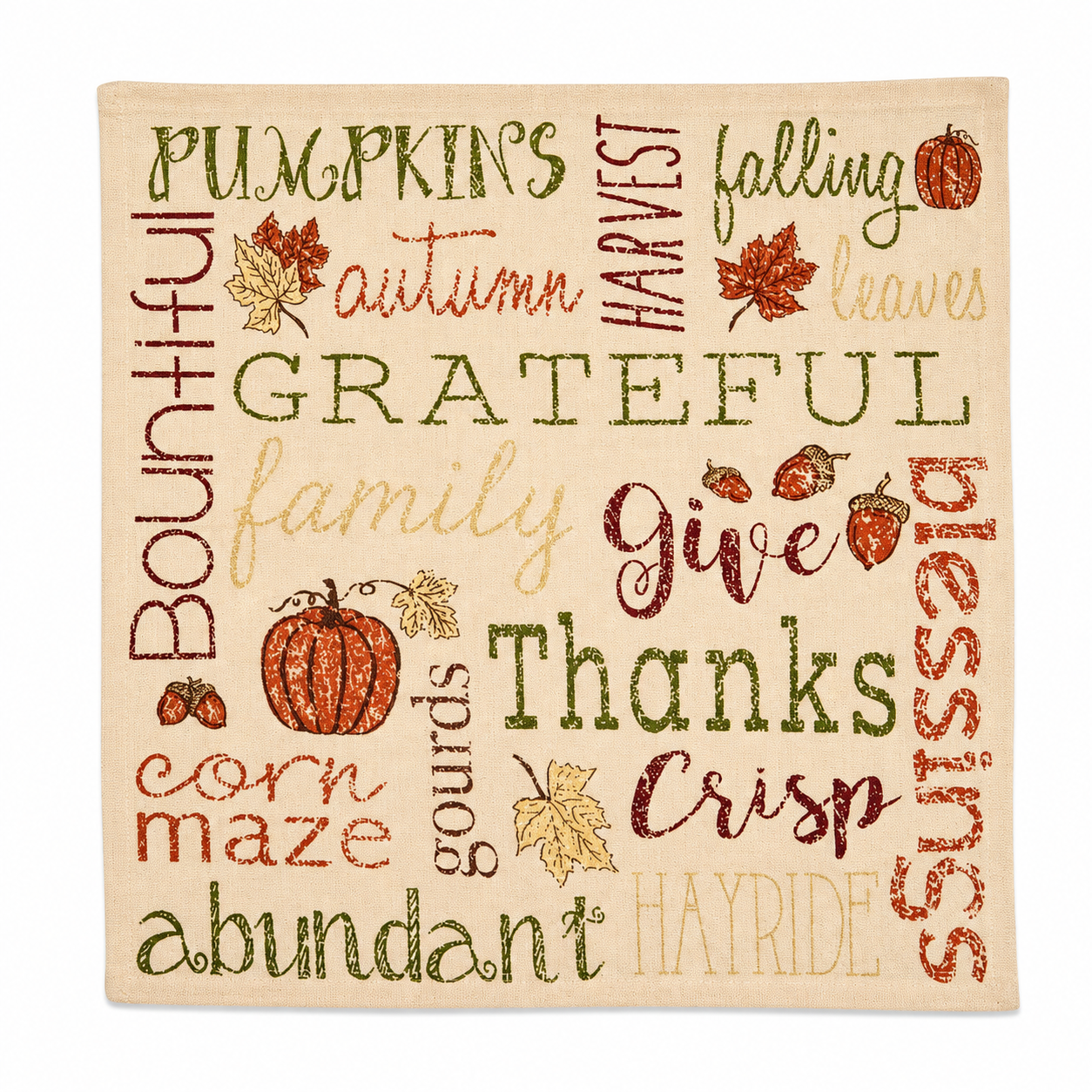 Park Designs Harvest Sentiment Fall Fabric Placemat & Napkin