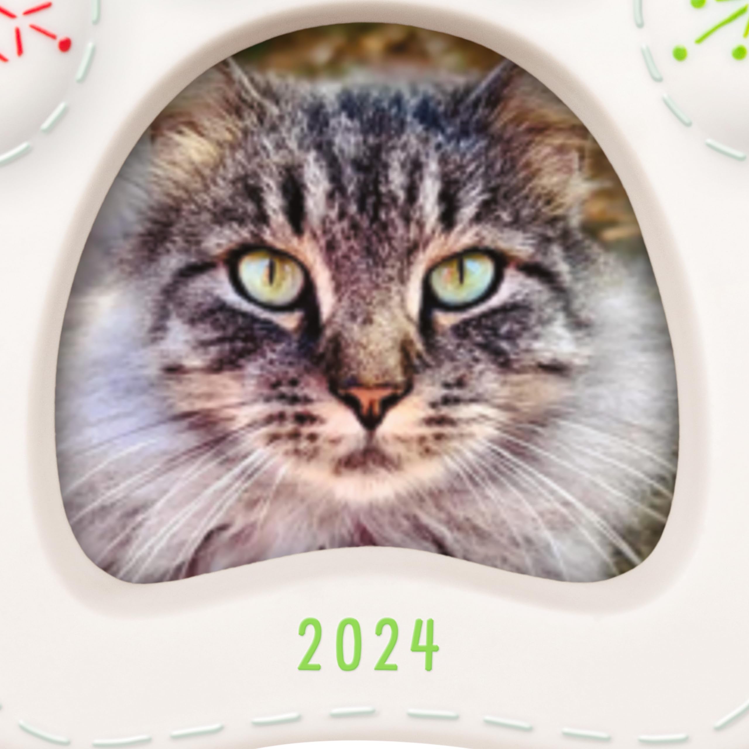 Hallmark Keepsake Christmas Ornament 2024, Pretty Kitty 2024 Photo Frame, Porcelain, Pet Gifts