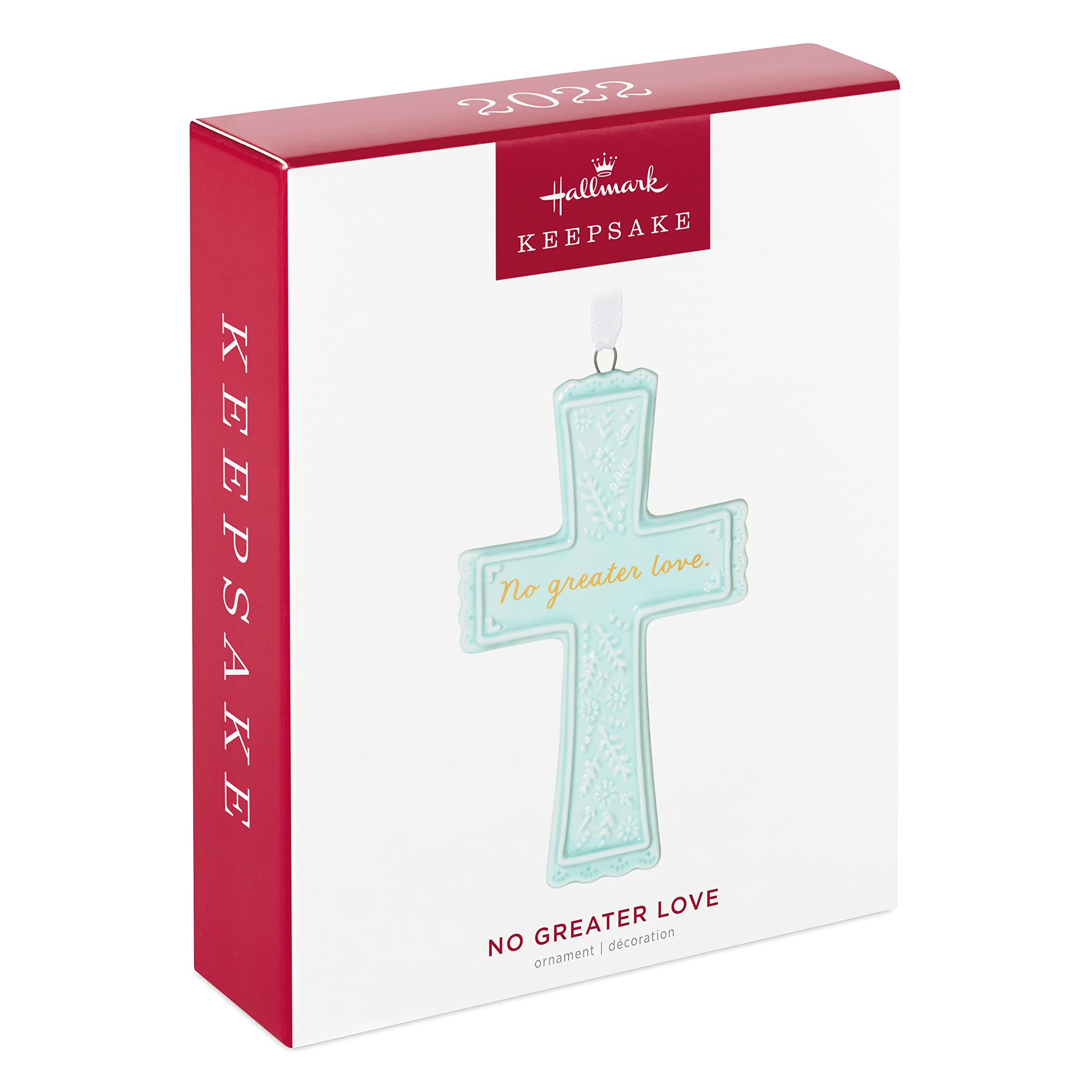 Hallmark Keepsake Christmas Ornament 2022, No Greater Love Cross, Porcelain
