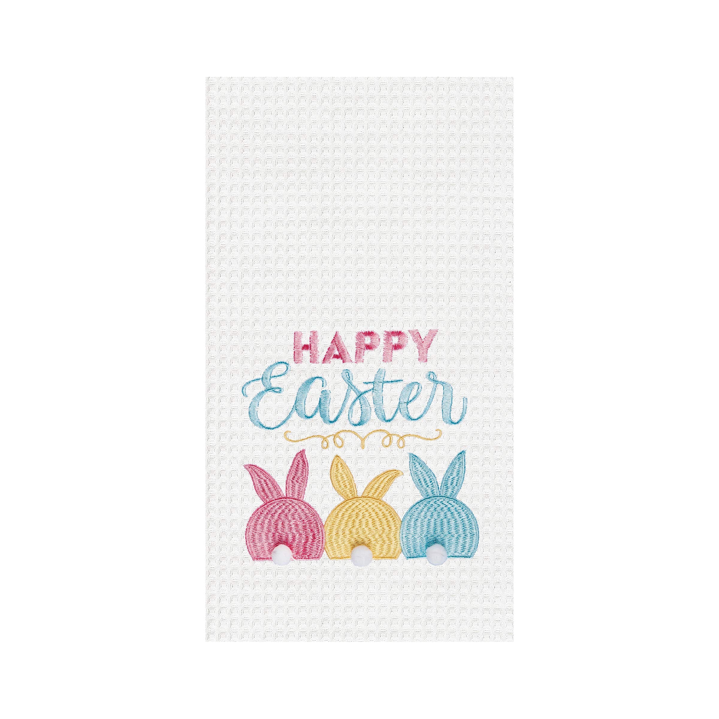 C&F Home Bunny Bum Kitchen Towel White Easter