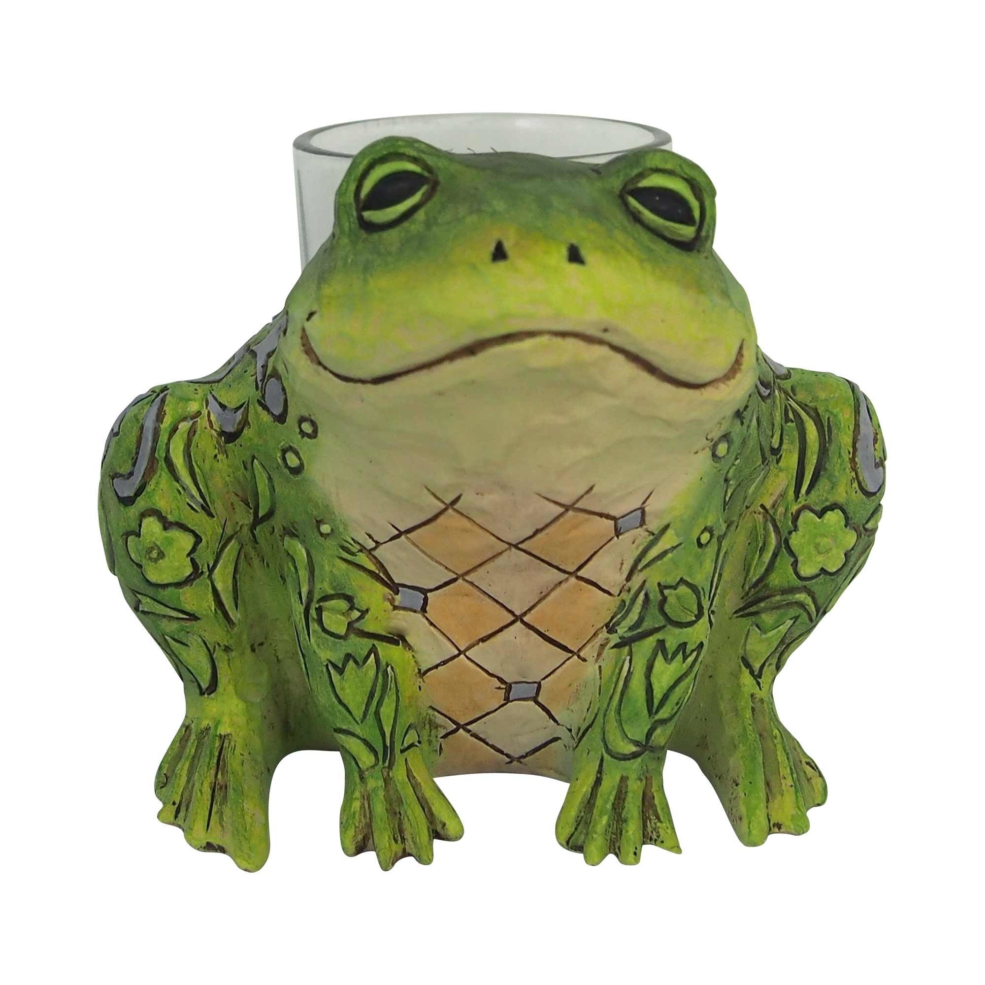 Enesco 6001609 Frog Candle Holder, Multicolor