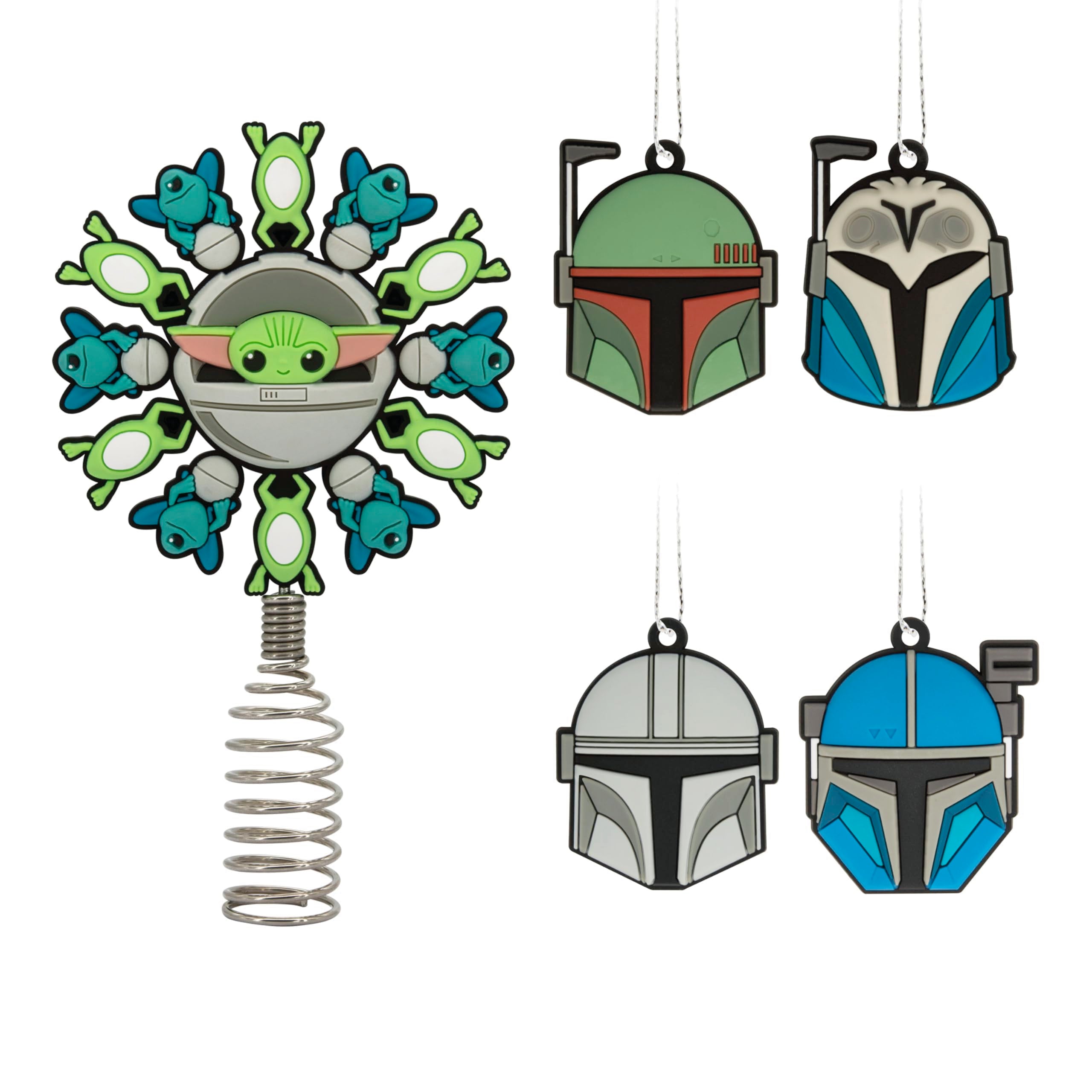 Hallmark Star Wars: The Mandalorian Mini Christmas Tree Topper and Ornaments, Set of 5, May The 4th