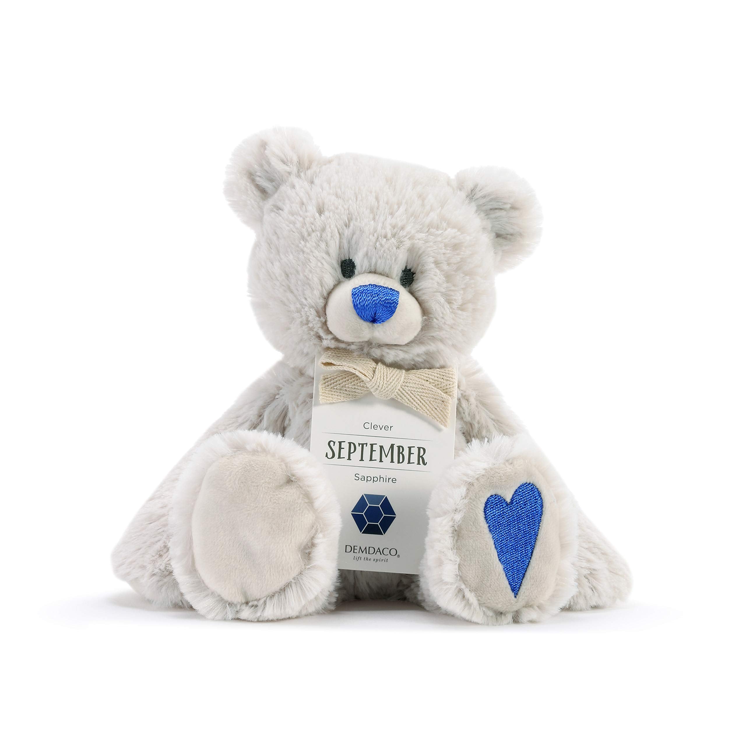 DEMDACO Clever Blue Sapphire Color September Birthstone 8.5 inch Children's Plush Stuffed Animal Toy