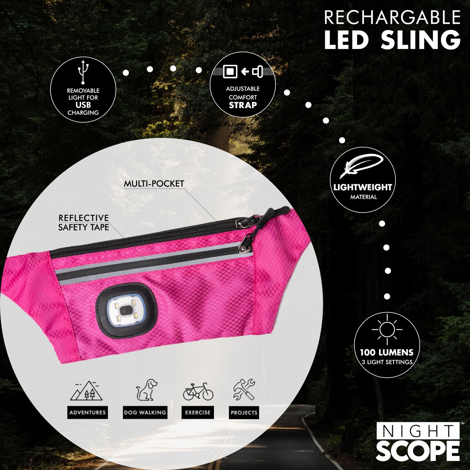 Night Scope Reflective Sling/Fanny Pack