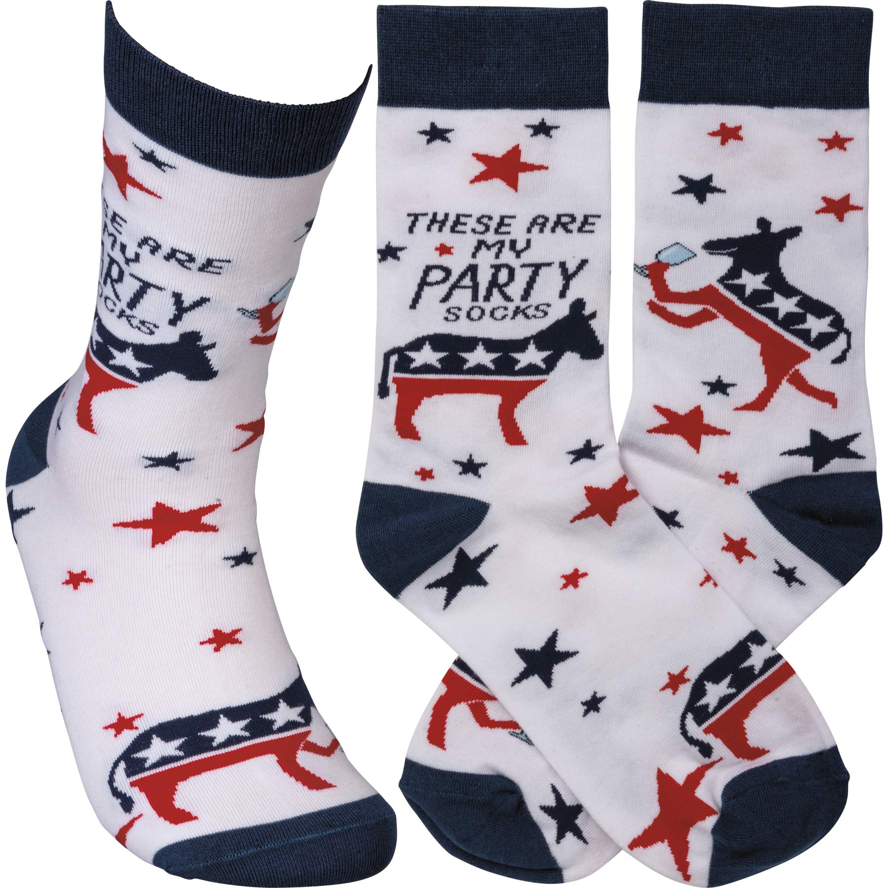 Primitives by Kathy One Size Socks Democrat Party Socks