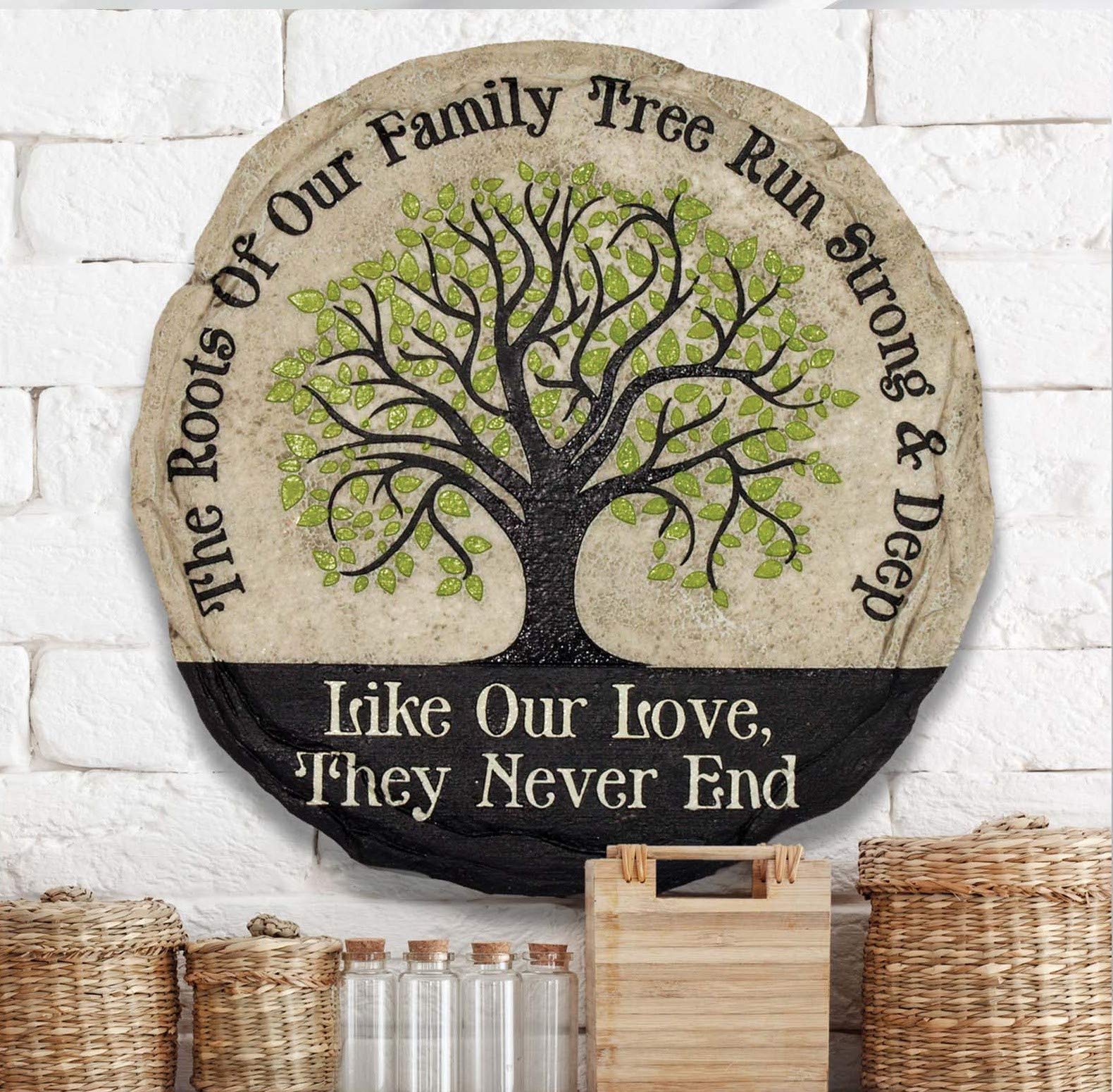 Spoontiques - Garden Décor - Grandkids Welcome Stepping Stone - Decorative Stone for Garden