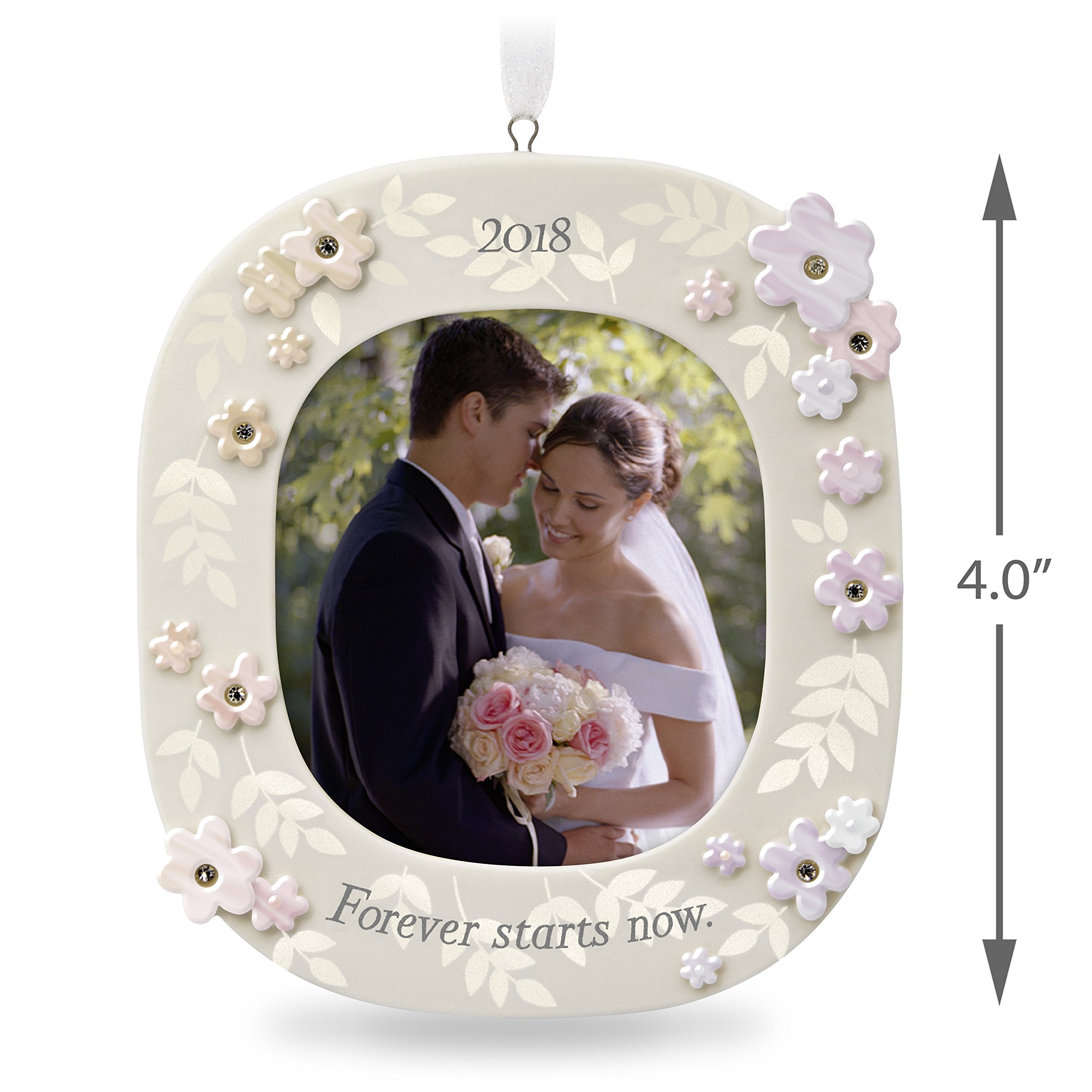 Hallmark Keepsake 2018 Wedding Gift Forever Starts Now Year Dated Porcelain Photo Picture Frame Christmas Ornament