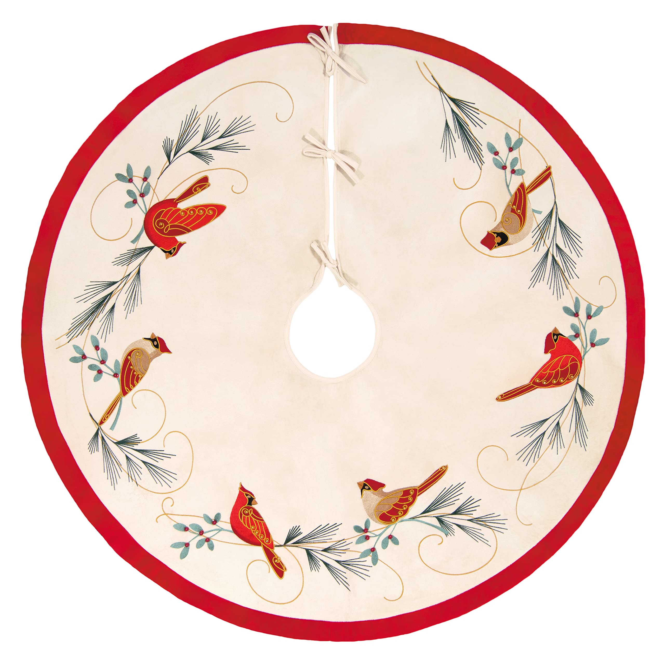 Hallmark Keepsake 2022, Cardinal Couple Christmas Tree Skirt