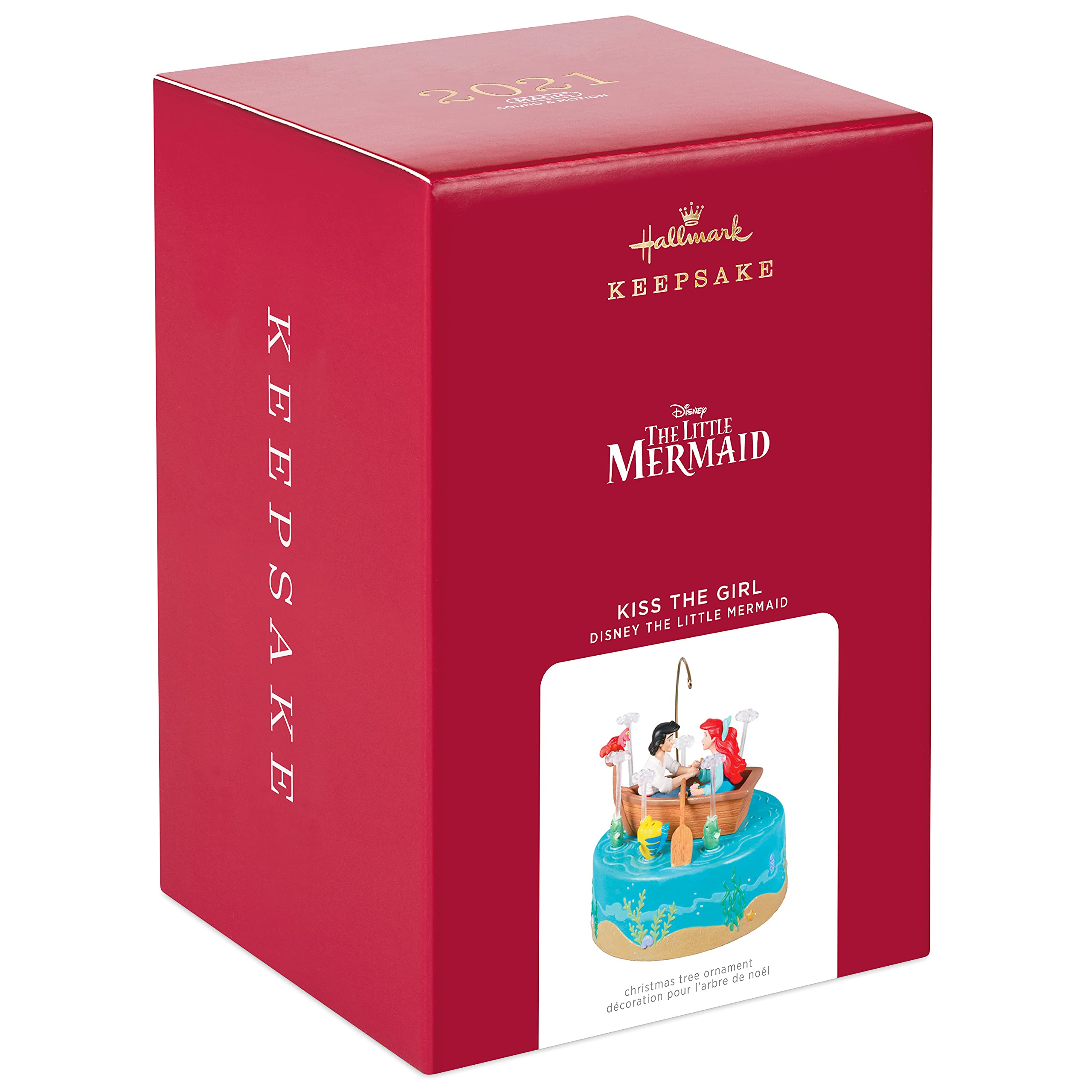 Hallmark Keepsake Christmas Ornament 2021, Disney The Little Mermaid Kiss The Girl, Musical with Motion