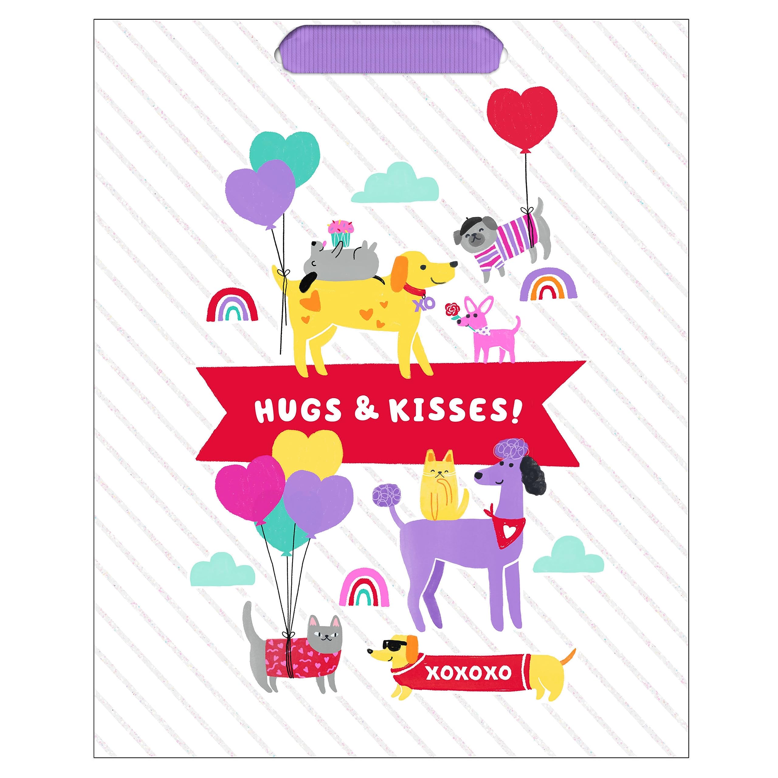 Hallmark 9" Medium Valentine's Day Gift Bag (Dogs and Cats) for Kids, Spouses, Pet Parents