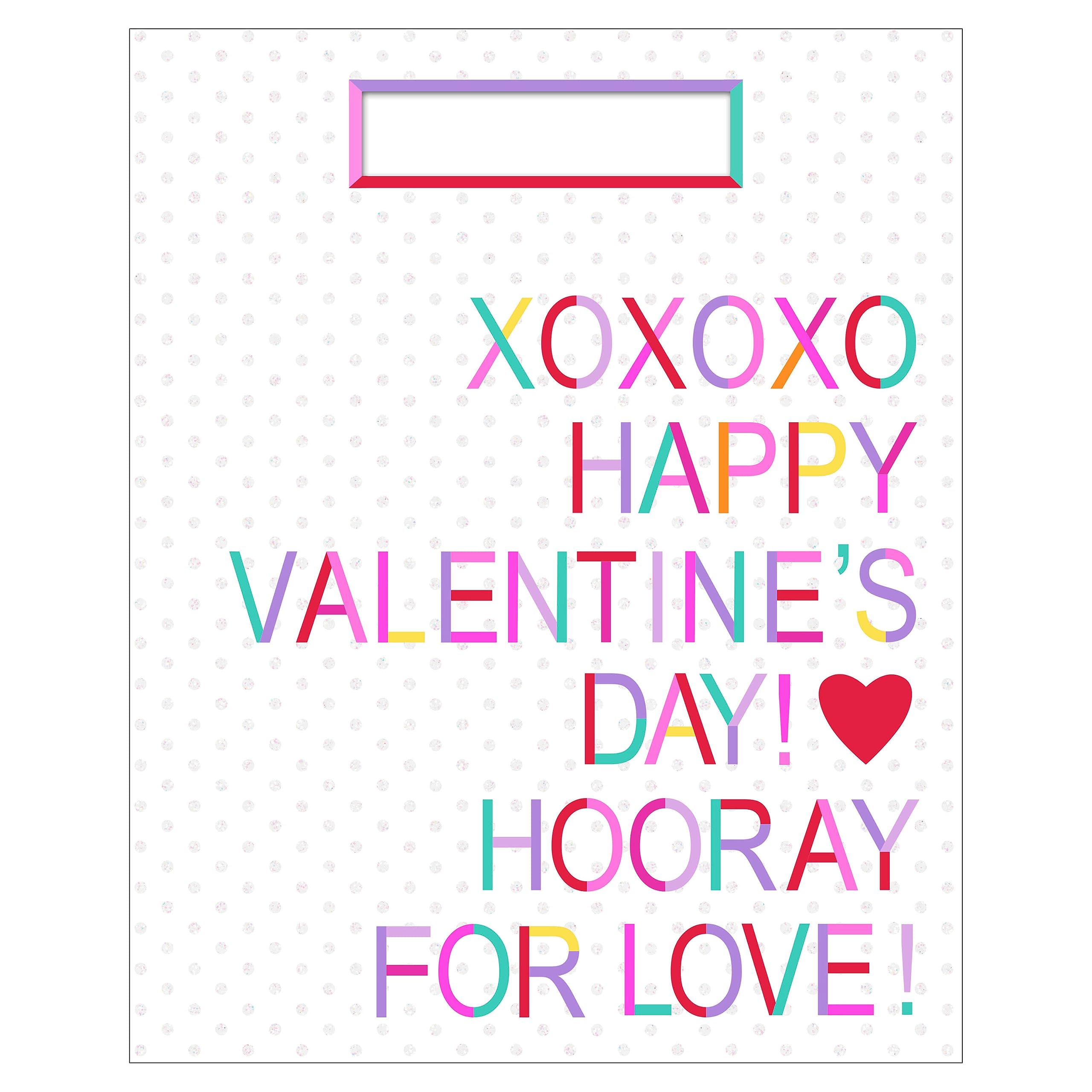 Hallmark 13" Large Valentine's Day Gift Bag with Cutout Handles (Hooray for Love)