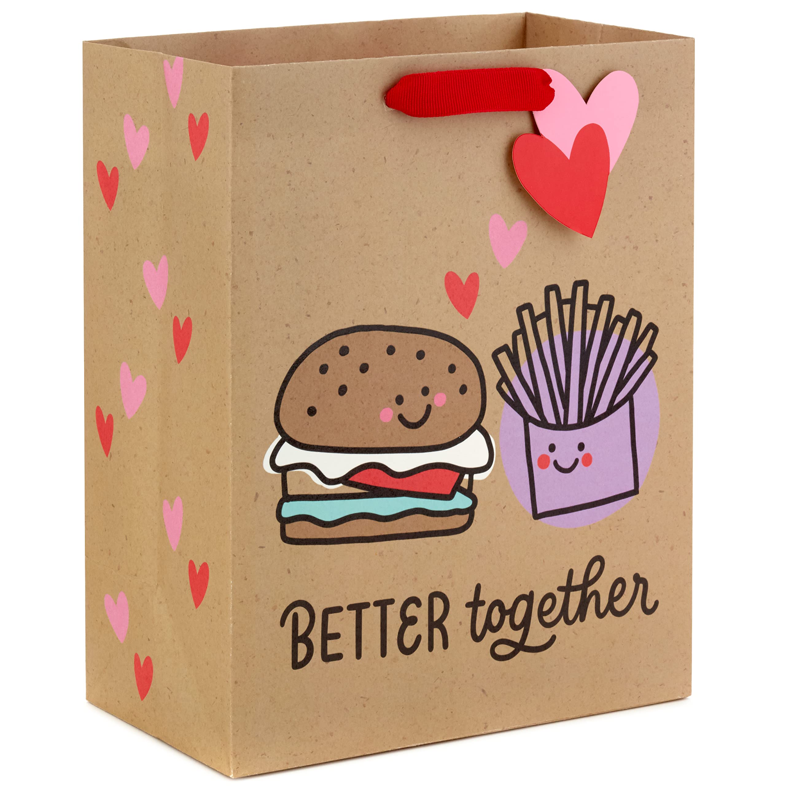 Hallmark 9" Medium Gift Bag for Valentine's Day (Burger and Fries)