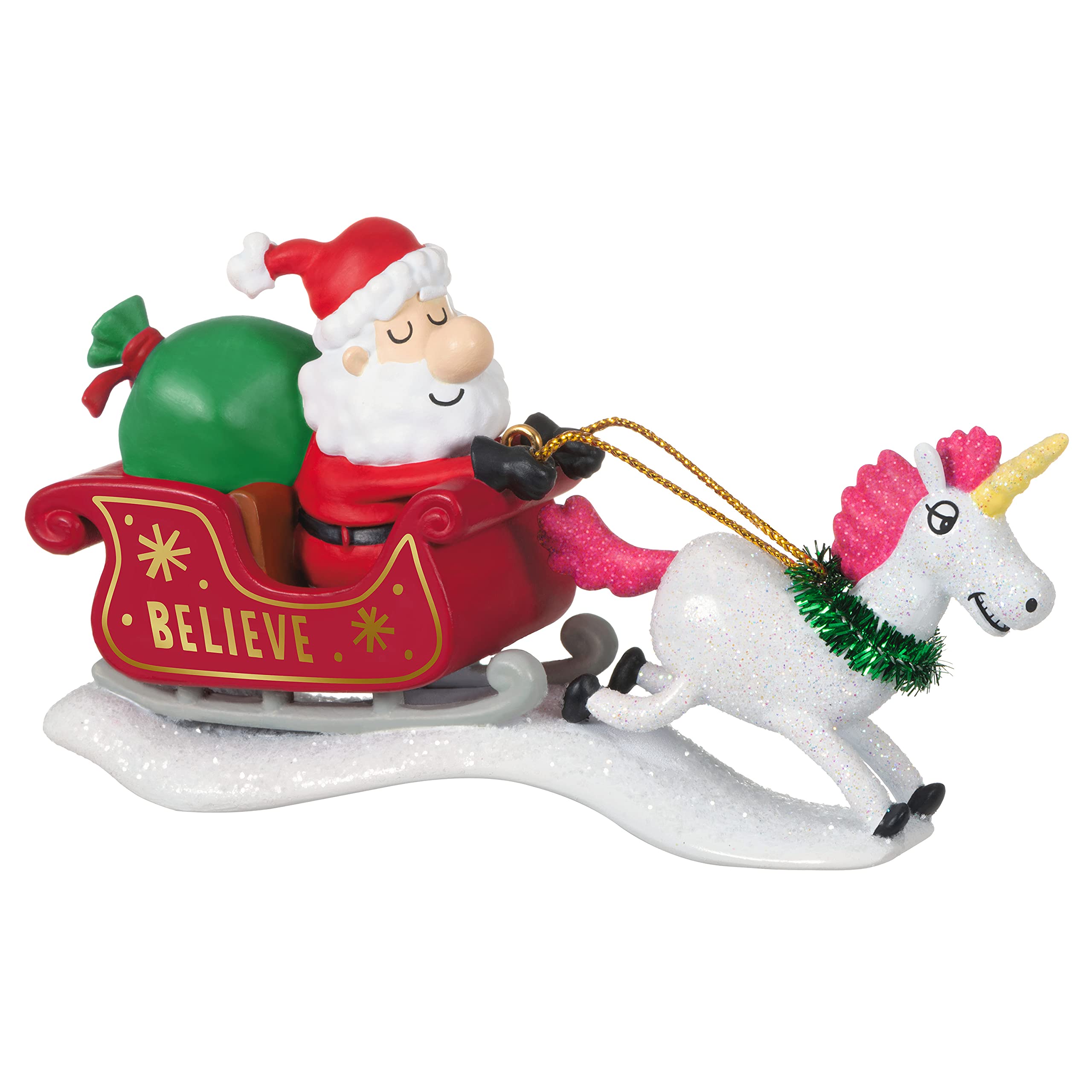 Just Believe Santa with Unicorn Hallmark Keepsake Christmas Ornament 2021
