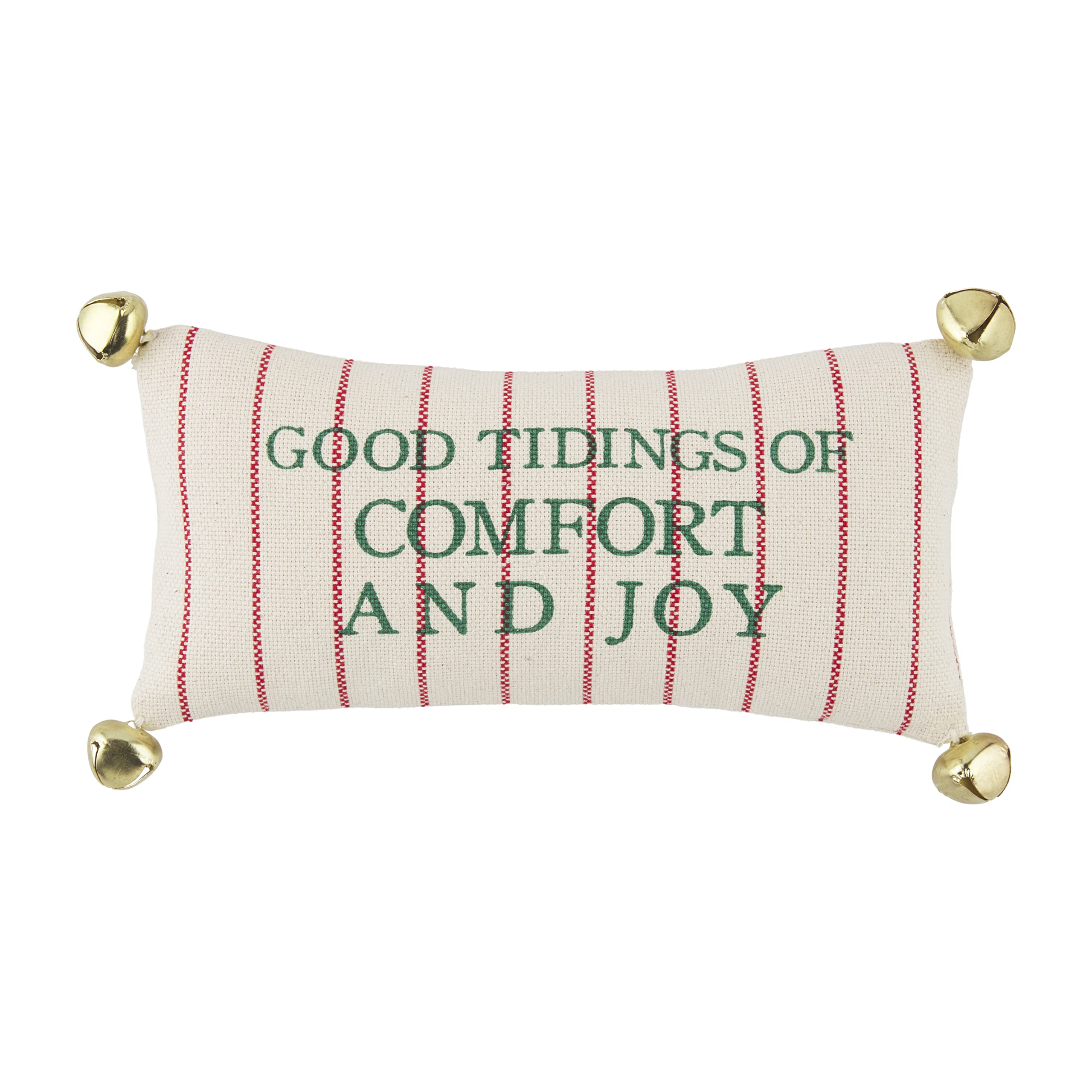 Mud Pie Christmas Merry Mini Bell Pillow, 12"x 6", Good Tidings 121 Count