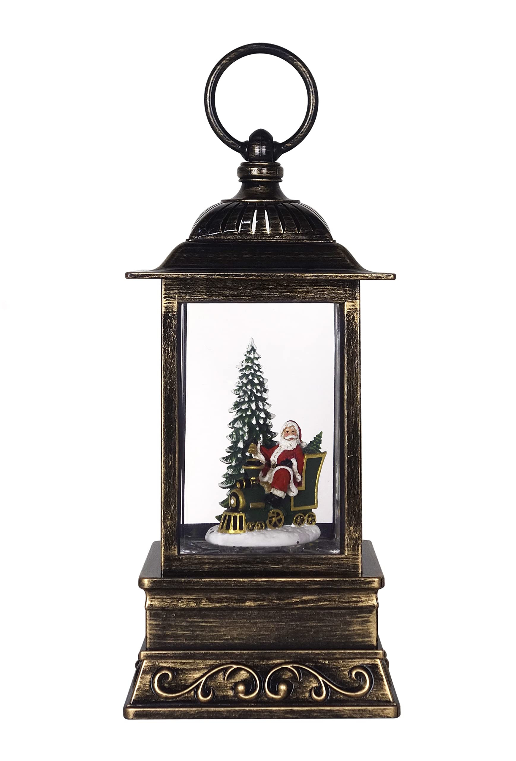"Santa on the Polar Express" Christmas Is Forever 10.5" Water Globe Lantern