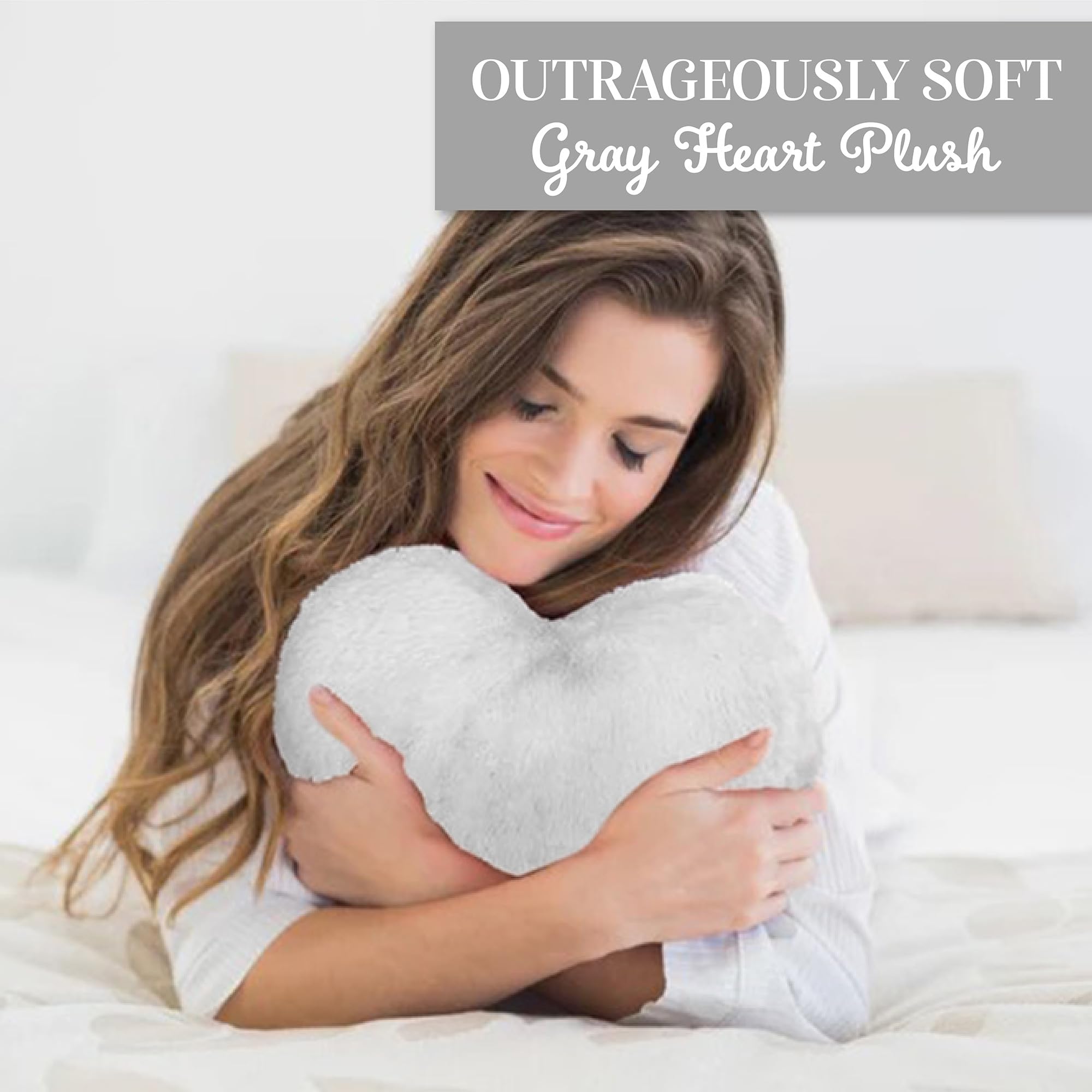 Warm Pals Gray Heart Plush Microwavable Weighted Lavender Scented Pillow NWT